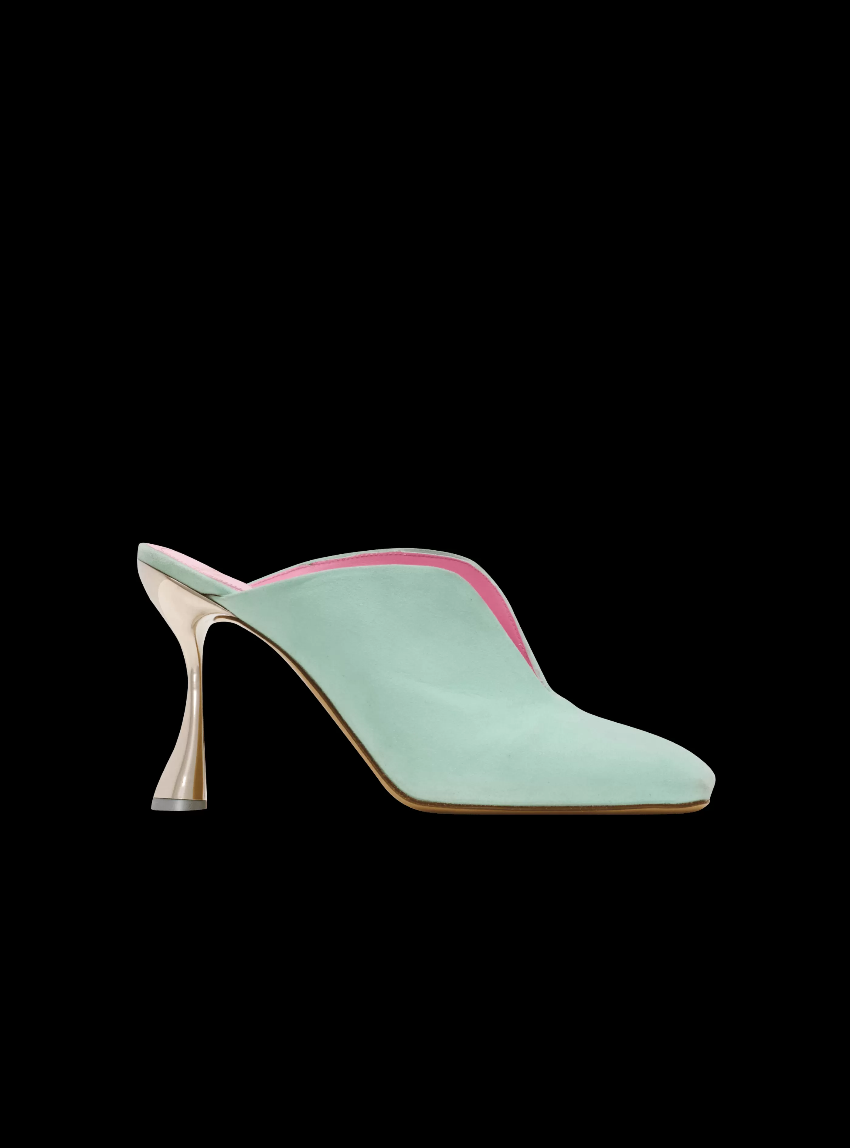 Balmain Scarpe Col Tacco Alto-Heeled Eden Mules In Suede Leather blue