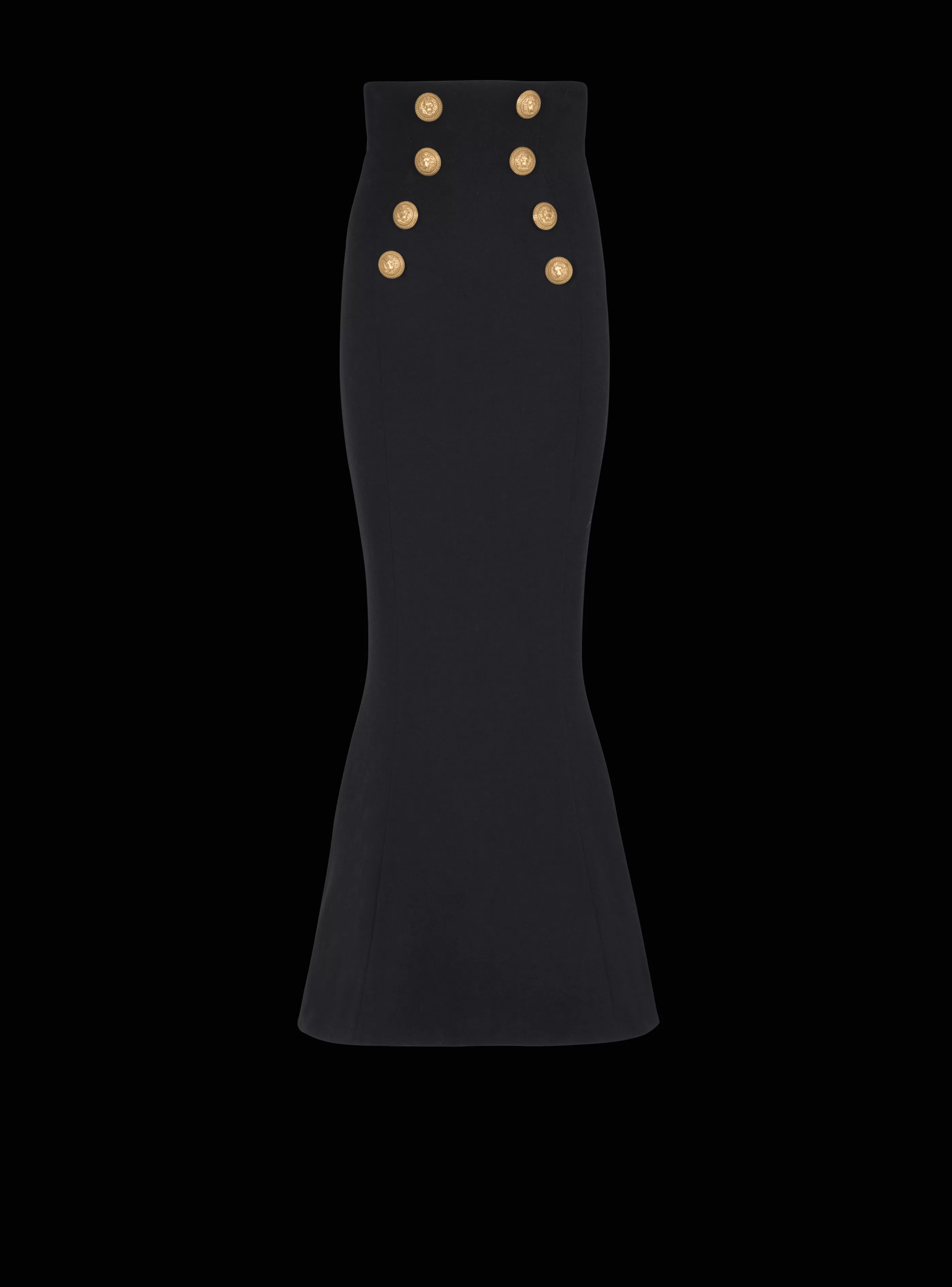 Balmain Gonne-High-waisted Long Skirt With Buttons black