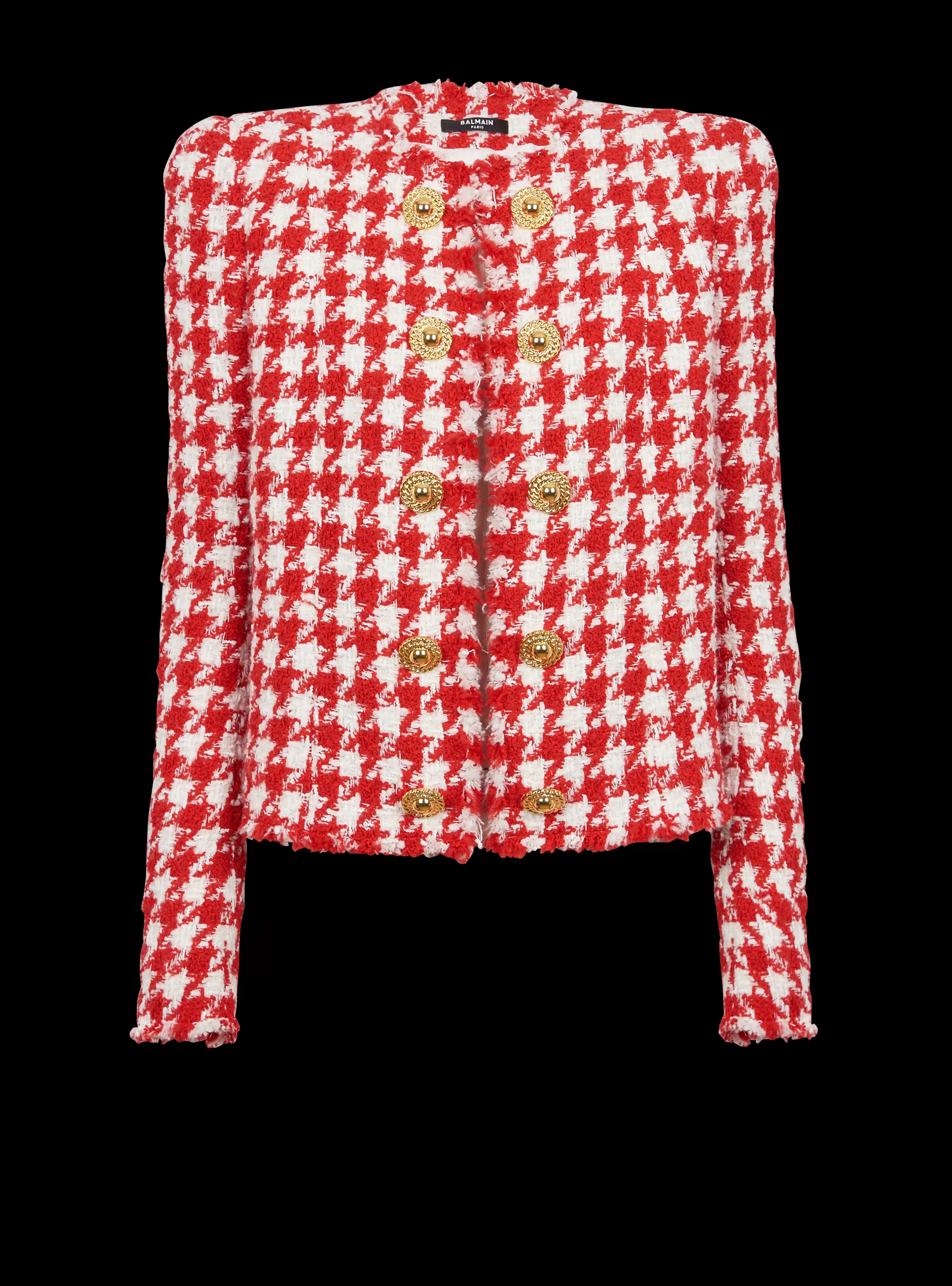 Balmain Giacche E Blazer-Houndstooth Tweed Jacket red