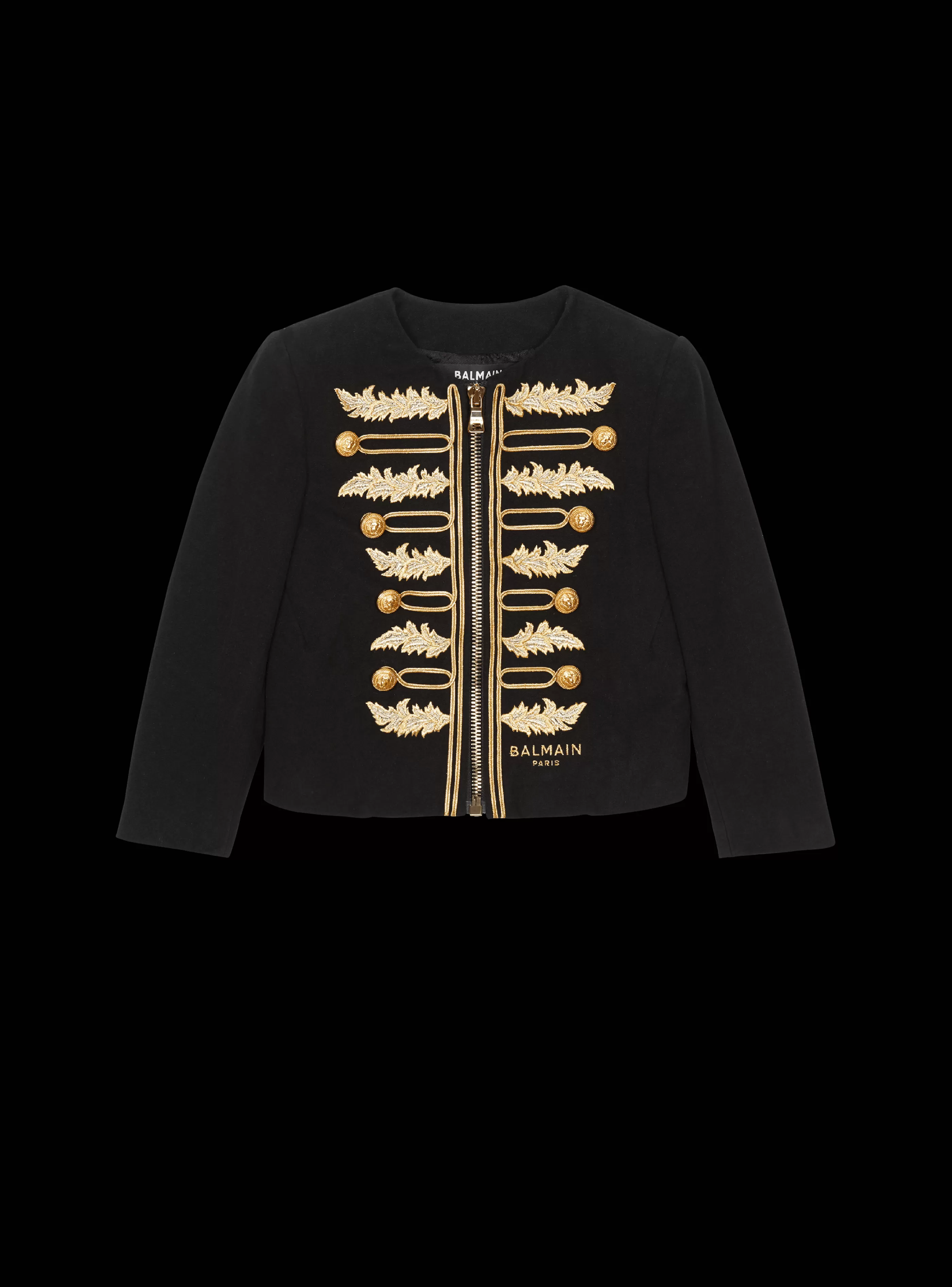 Balmain Bambino (4-10 Anni)-Jacket With Embroidered Braids black