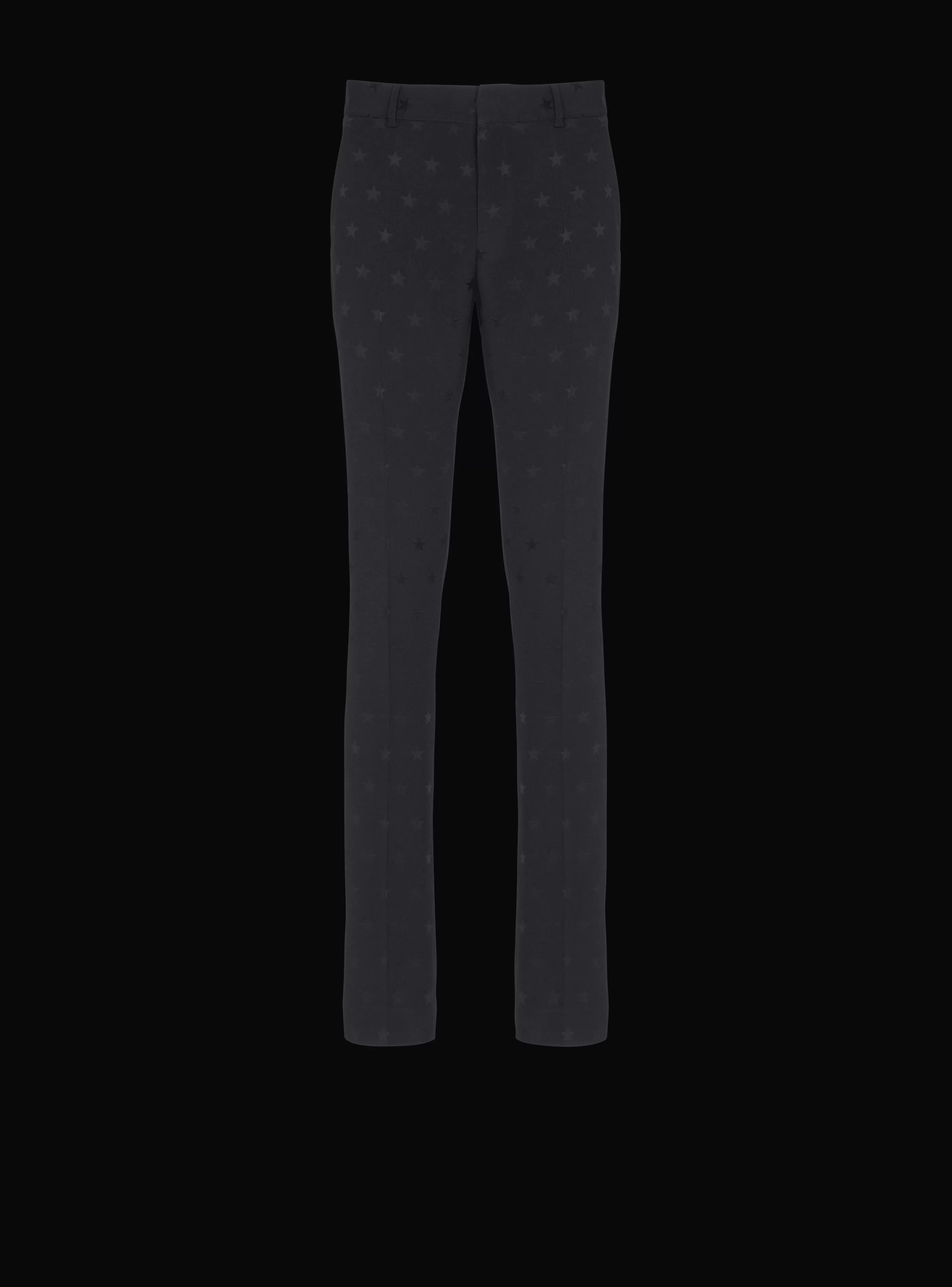 Balmain Pantaloni E Pantaloncini-Jacquard Crepe Trousers With Stars black
