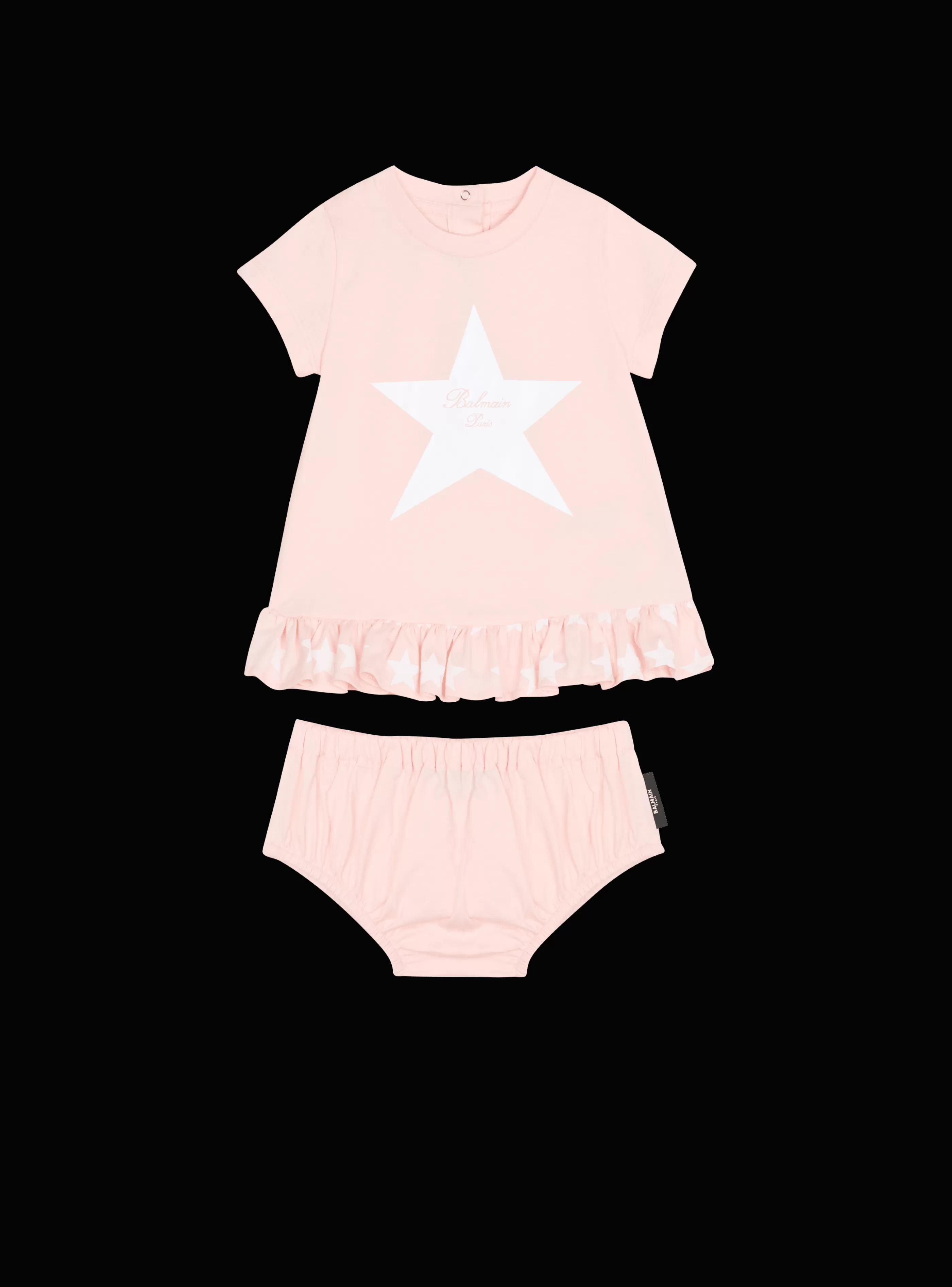 Balmain Bambina (4-10 Anni)-Jersey Signature Star Dress pink