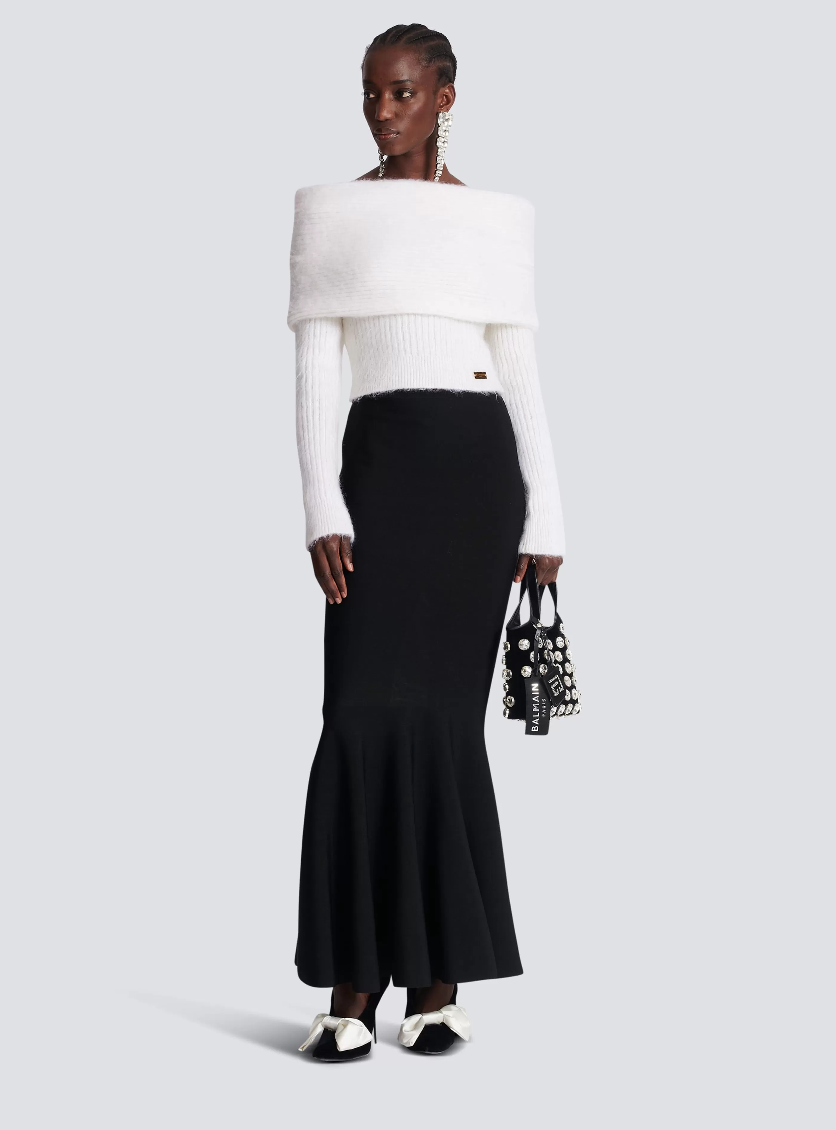 Balmain Gonne-Jolie Madame Knit Skirt black