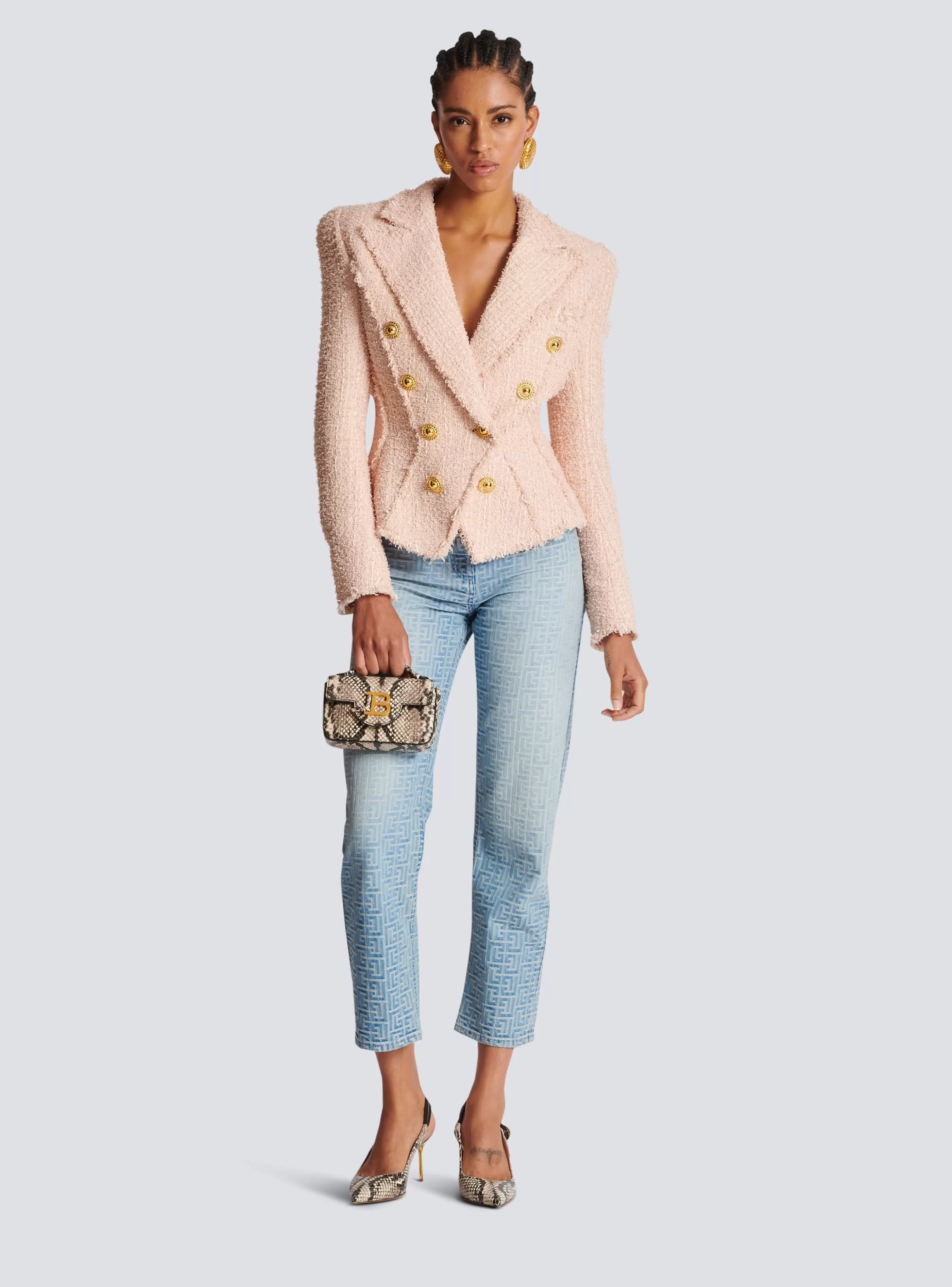 Balmain Giacche E Blazer-Jolie Madame Tweed Jacket pink