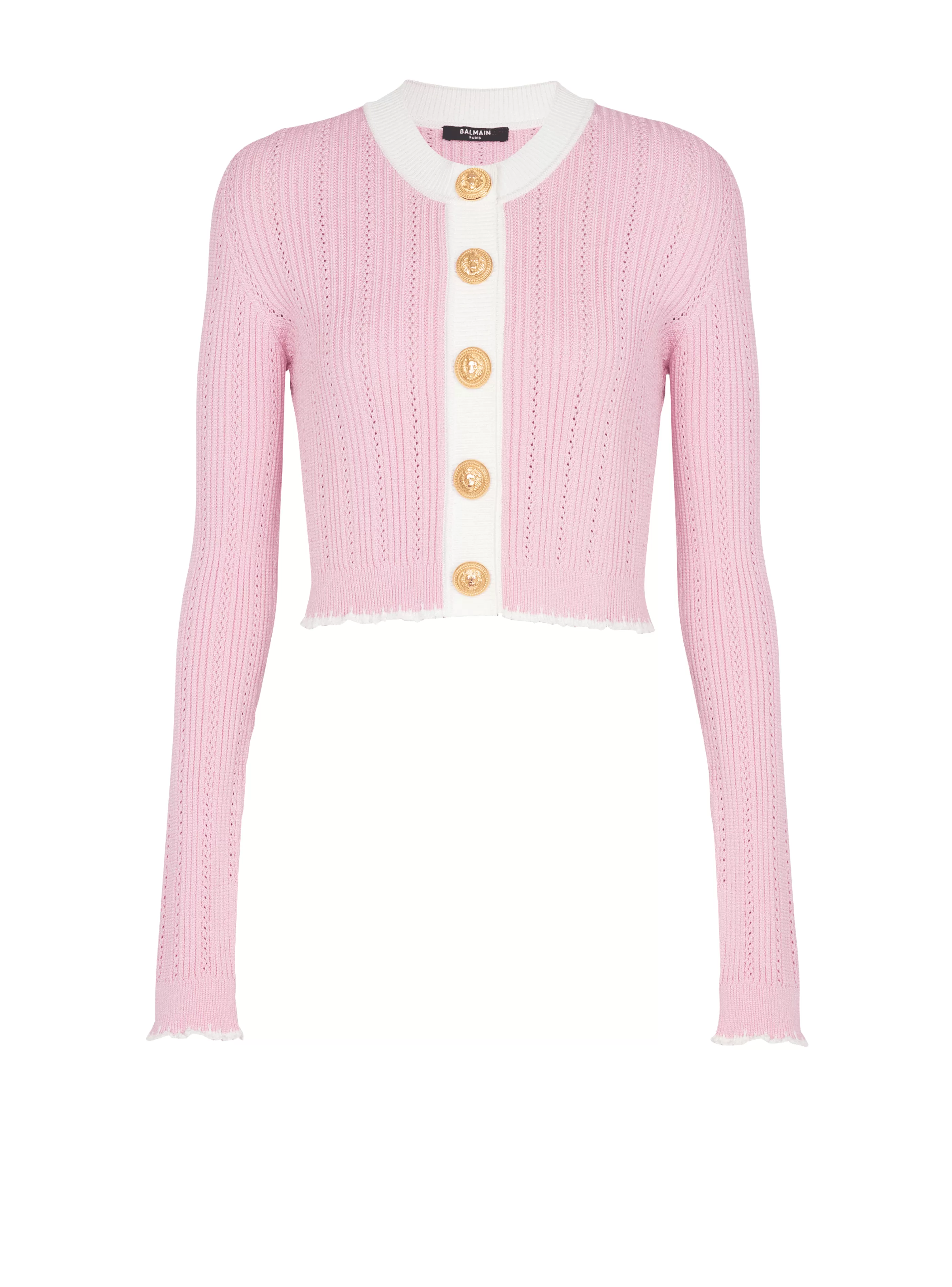 Balmain Maglieria-Knit Cardigan pink