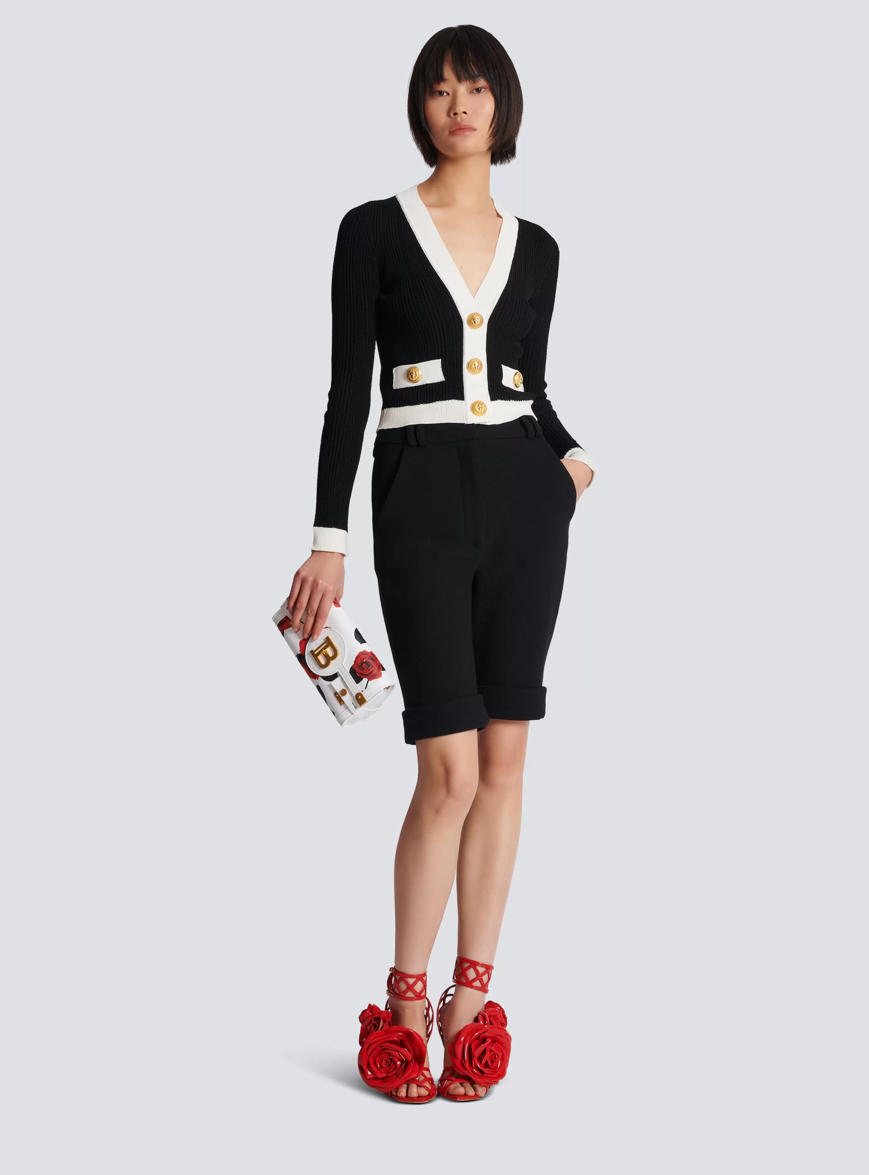 Balmain Maglieria-Knit Cardigan black