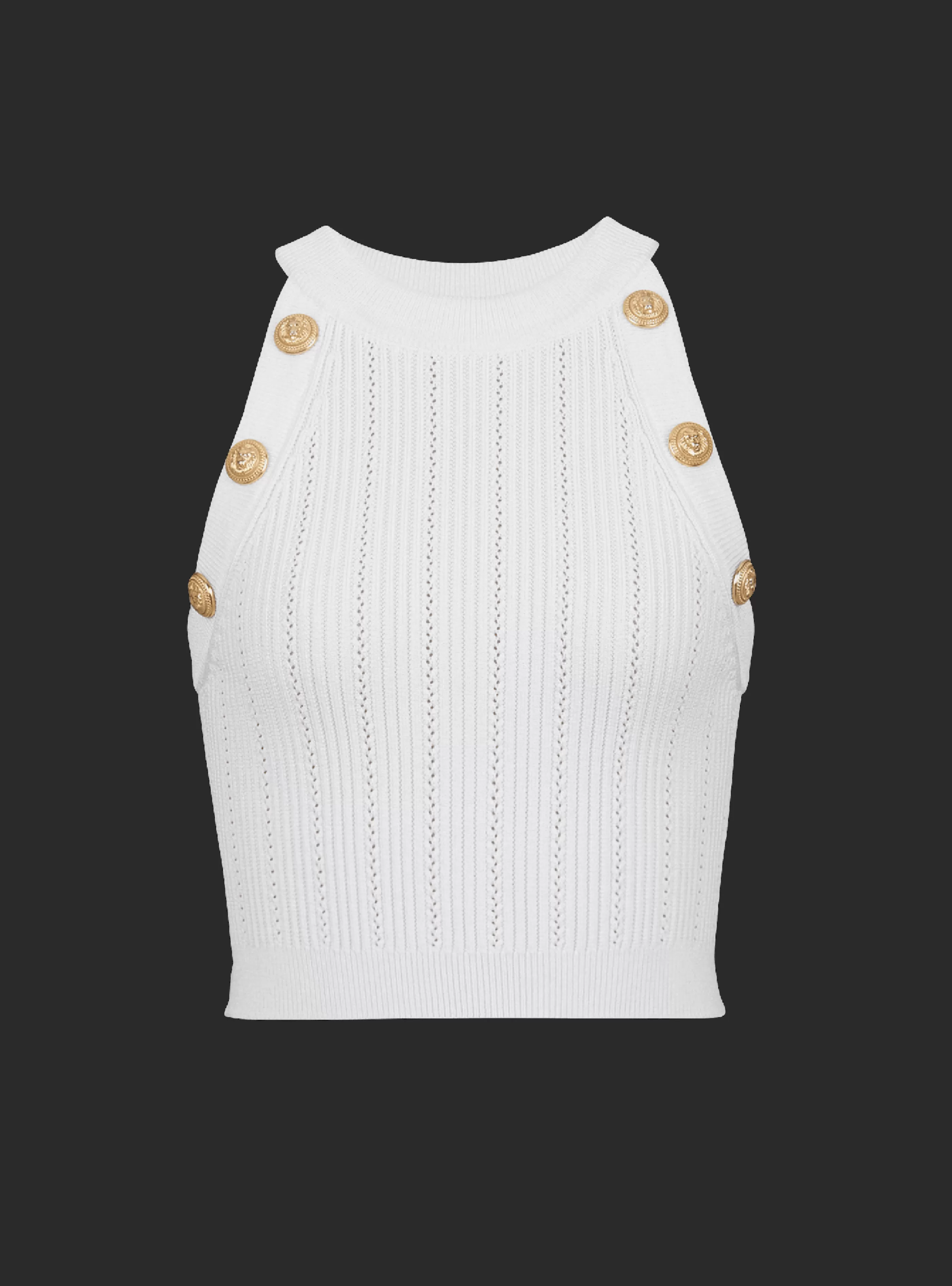 Balmain Maglieria | Top E Camicie-Knit Crop Top white