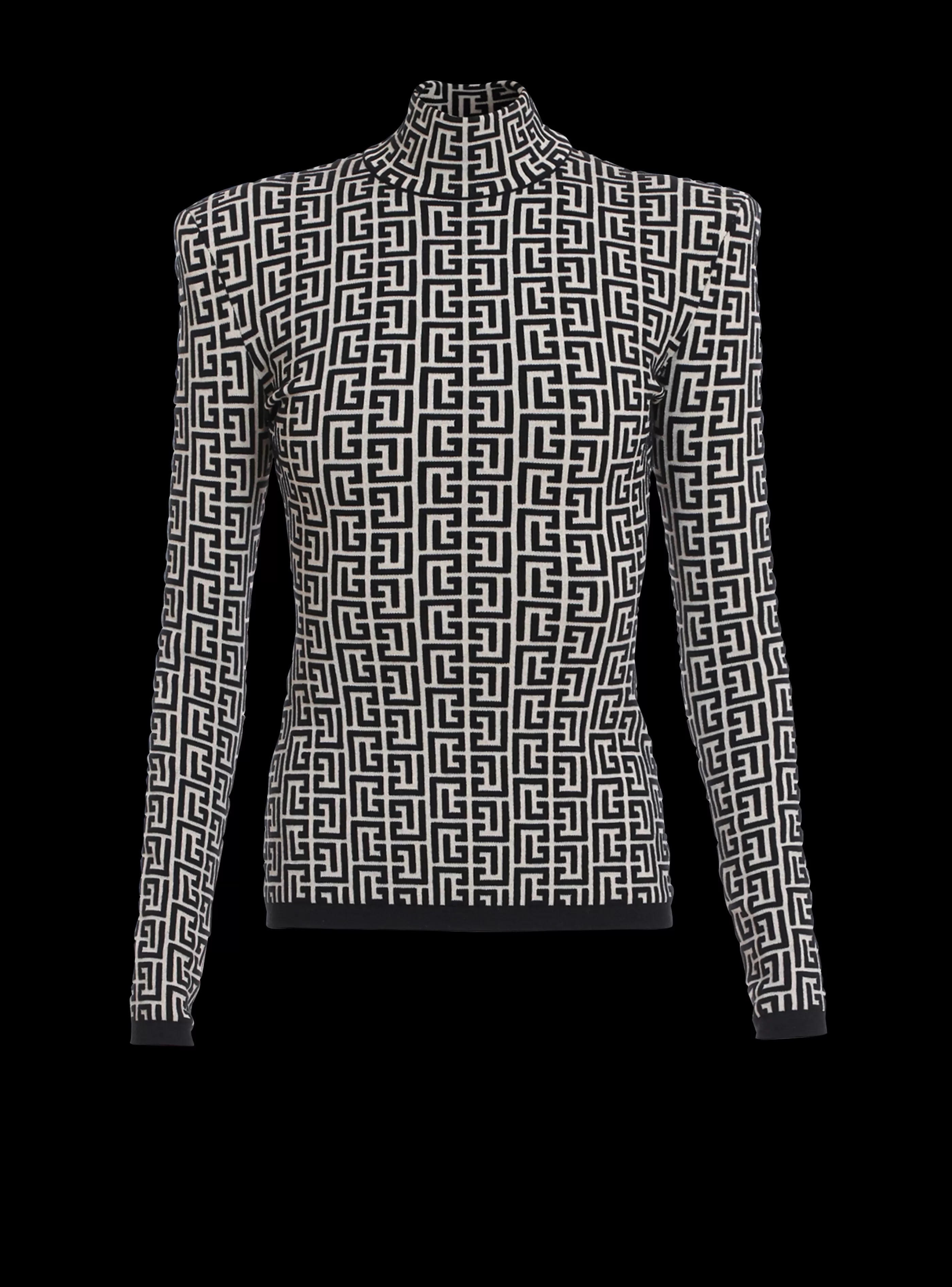 Balmain Maglieria-Knit Sweater With Monogram black