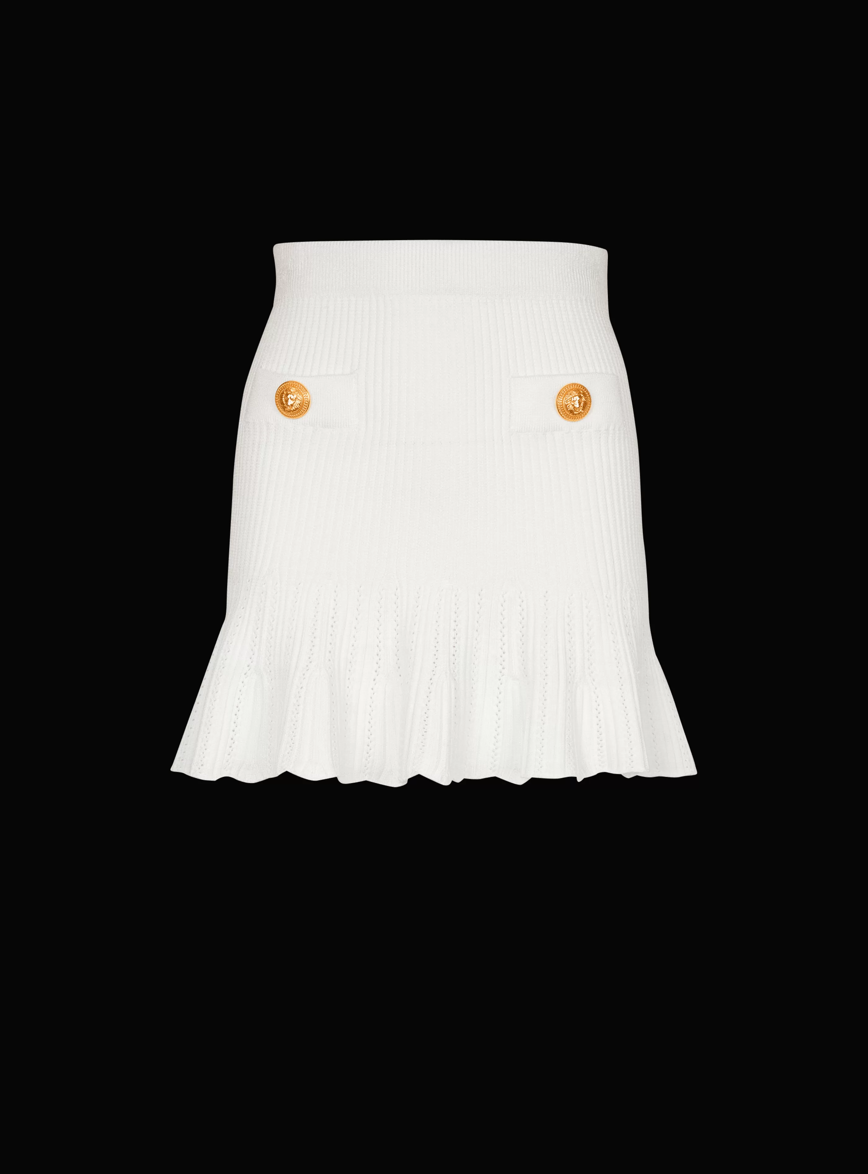 Balmain Gonne-Knitted Skater Skirt white