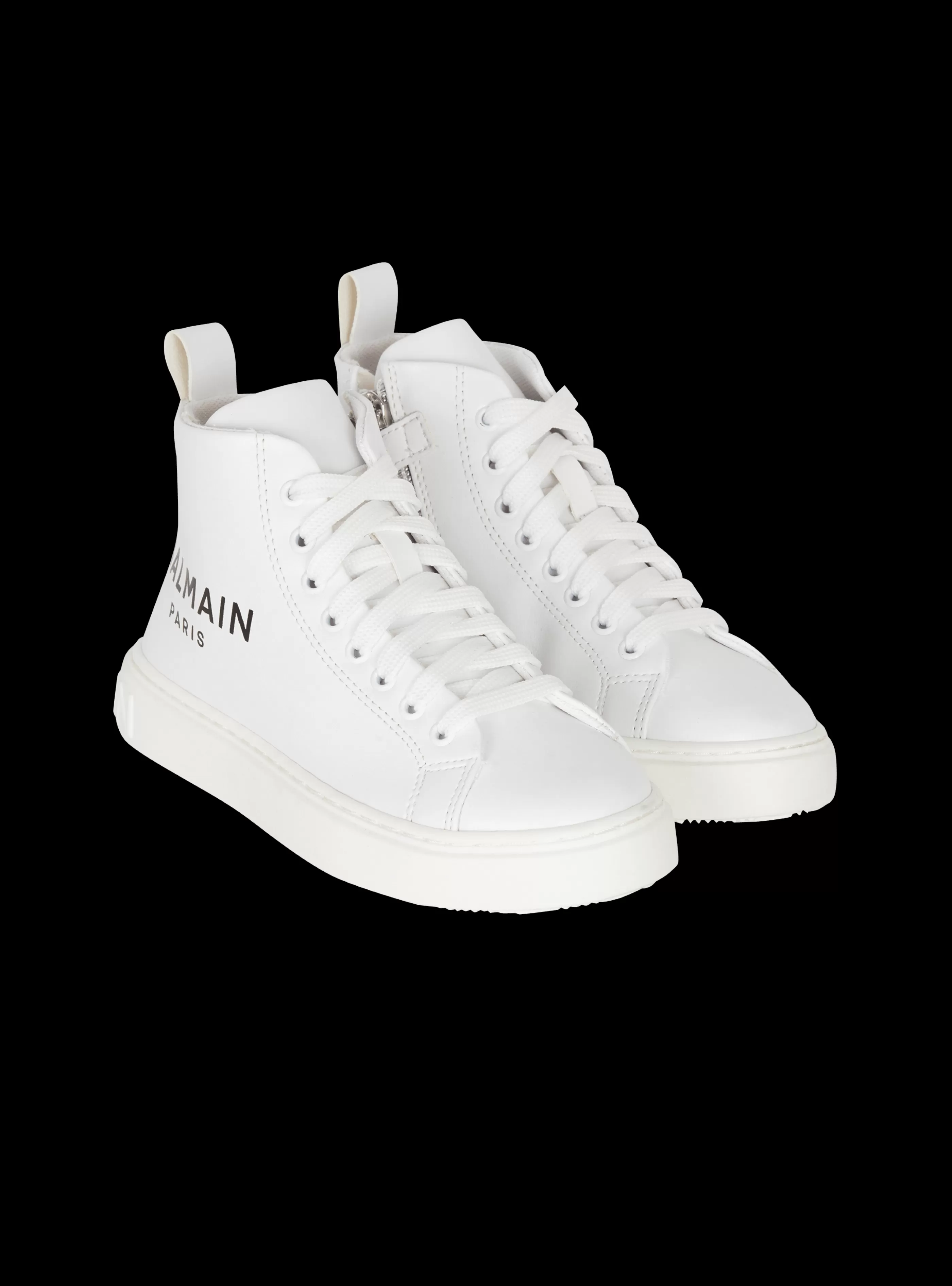 Balmain Bambino (4-10 Anni) | Bambina (4-10 Anni)-Leather High-top Trainers white