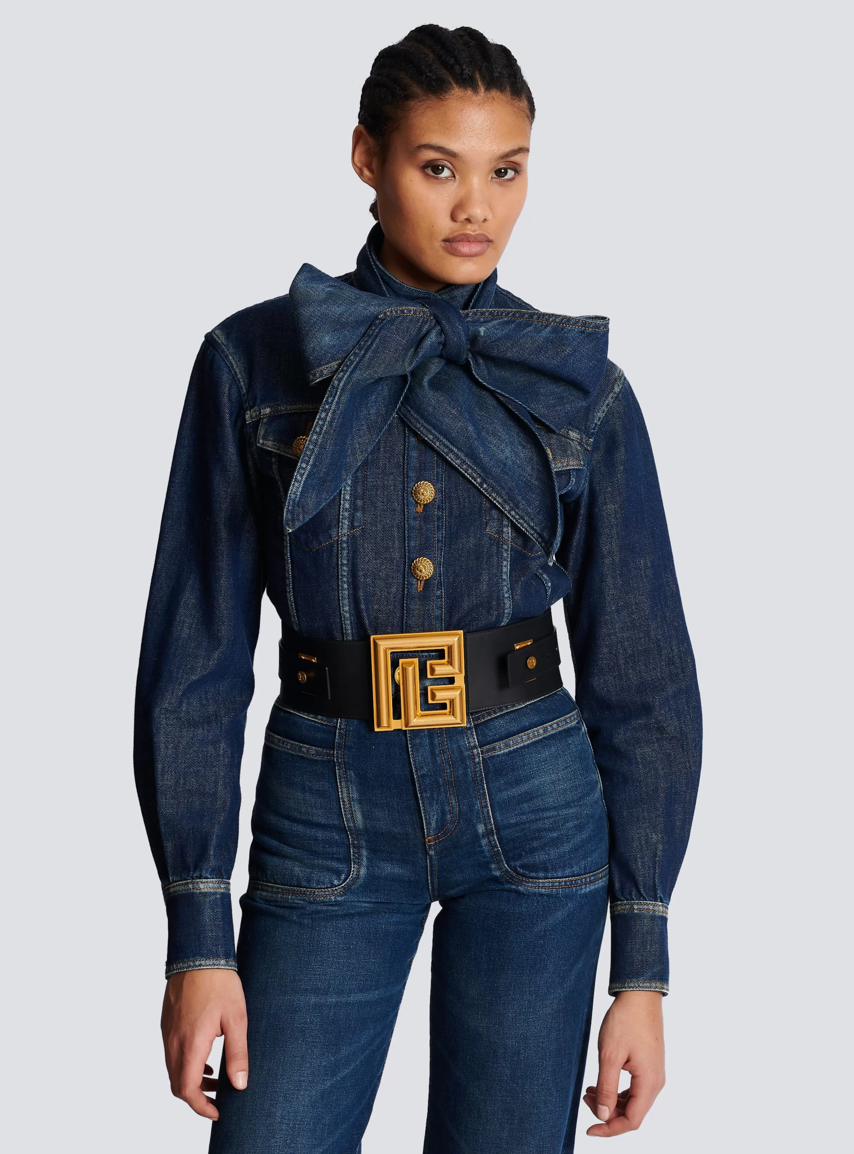 Balmain Cinture-Leather P-Belt black
