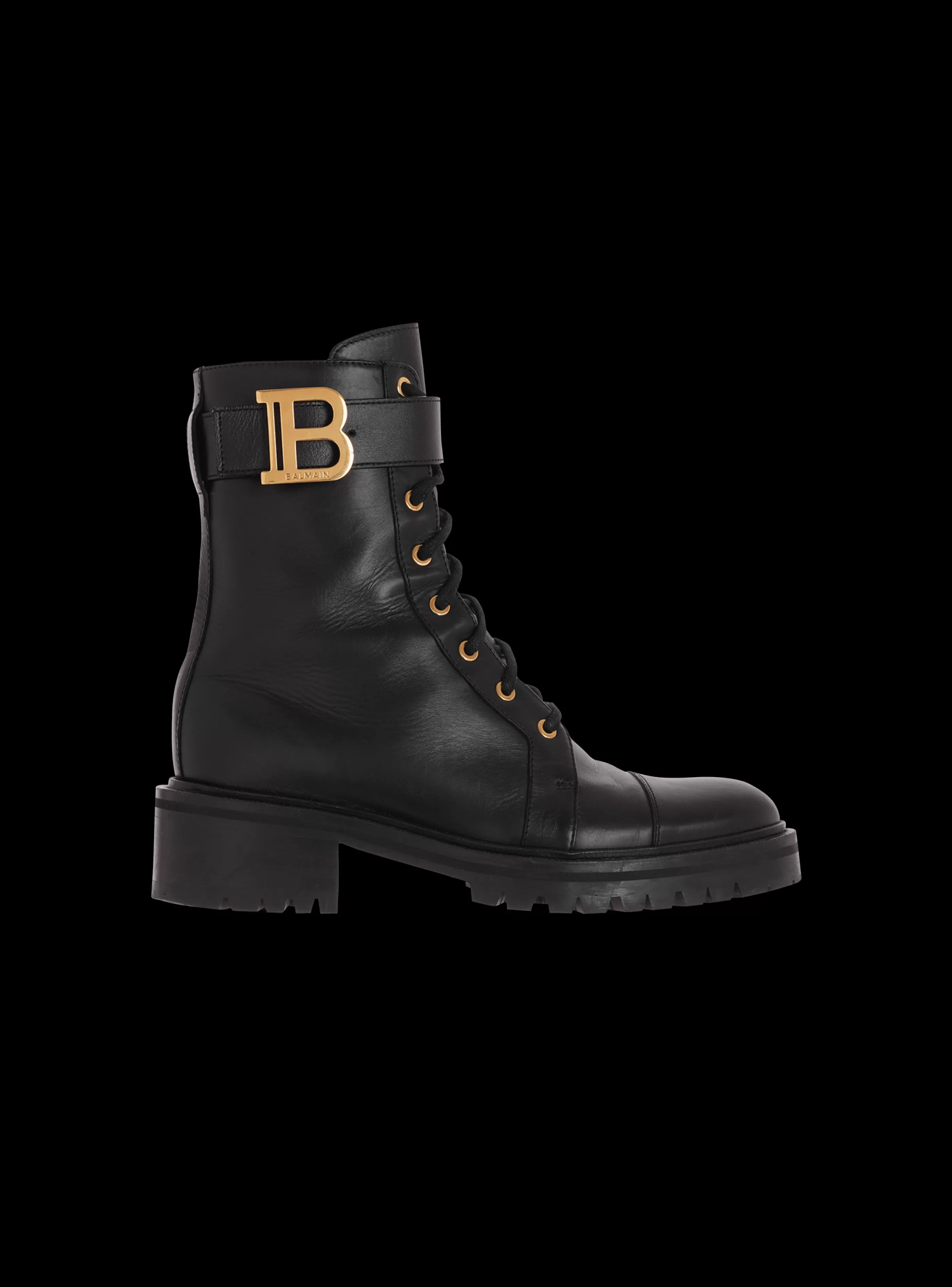 Balmain Stivali-Leather Ranger Romy Ankle Boots black