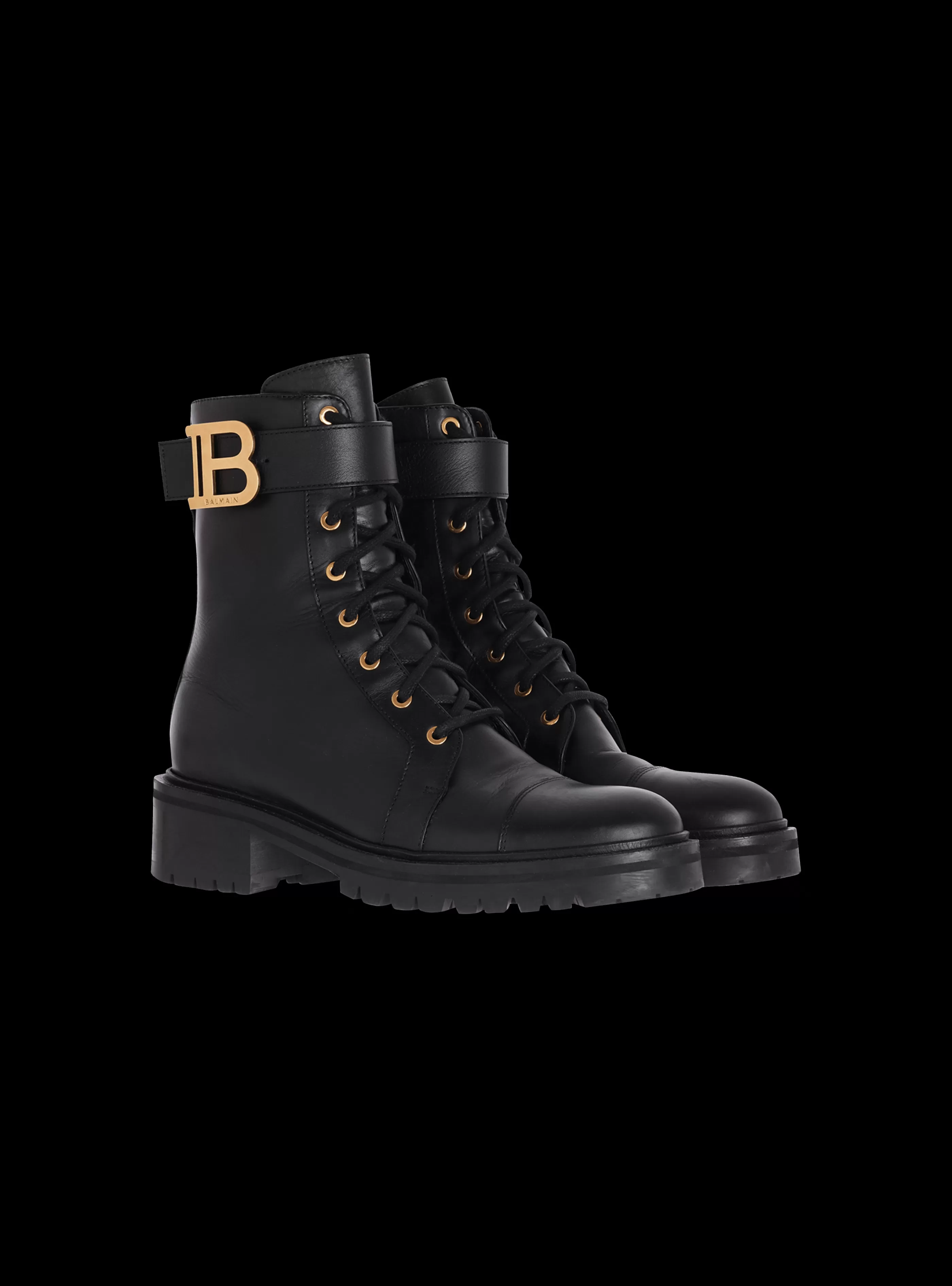 Balmain Stivali-Leather Ranger Romy Ankle Boots black