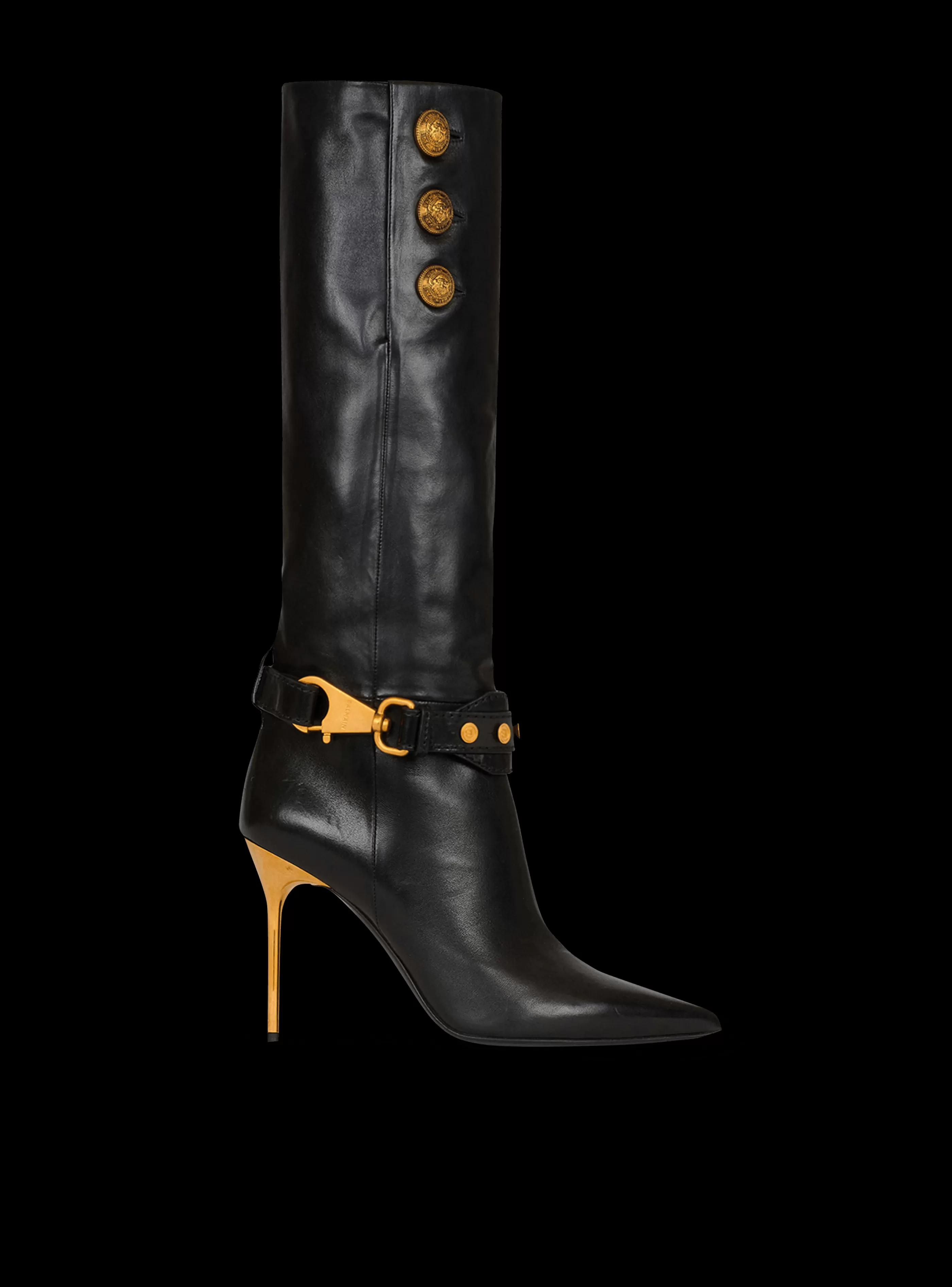 Balmain Stivali-Leather Robin Boots black