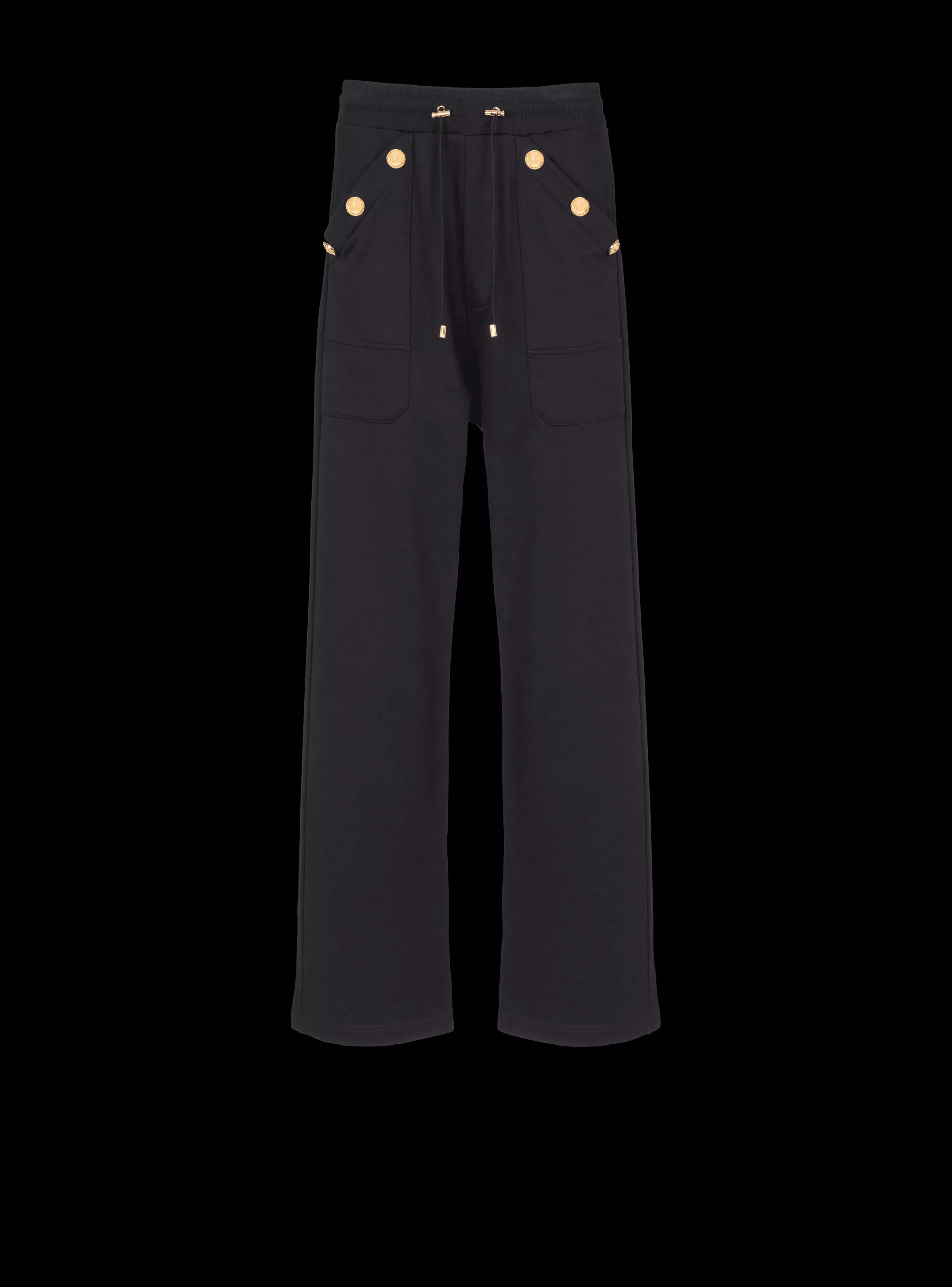 Balmain Pantaloni E Pantaloncini-Loose-fitting Buttoned Joggers black