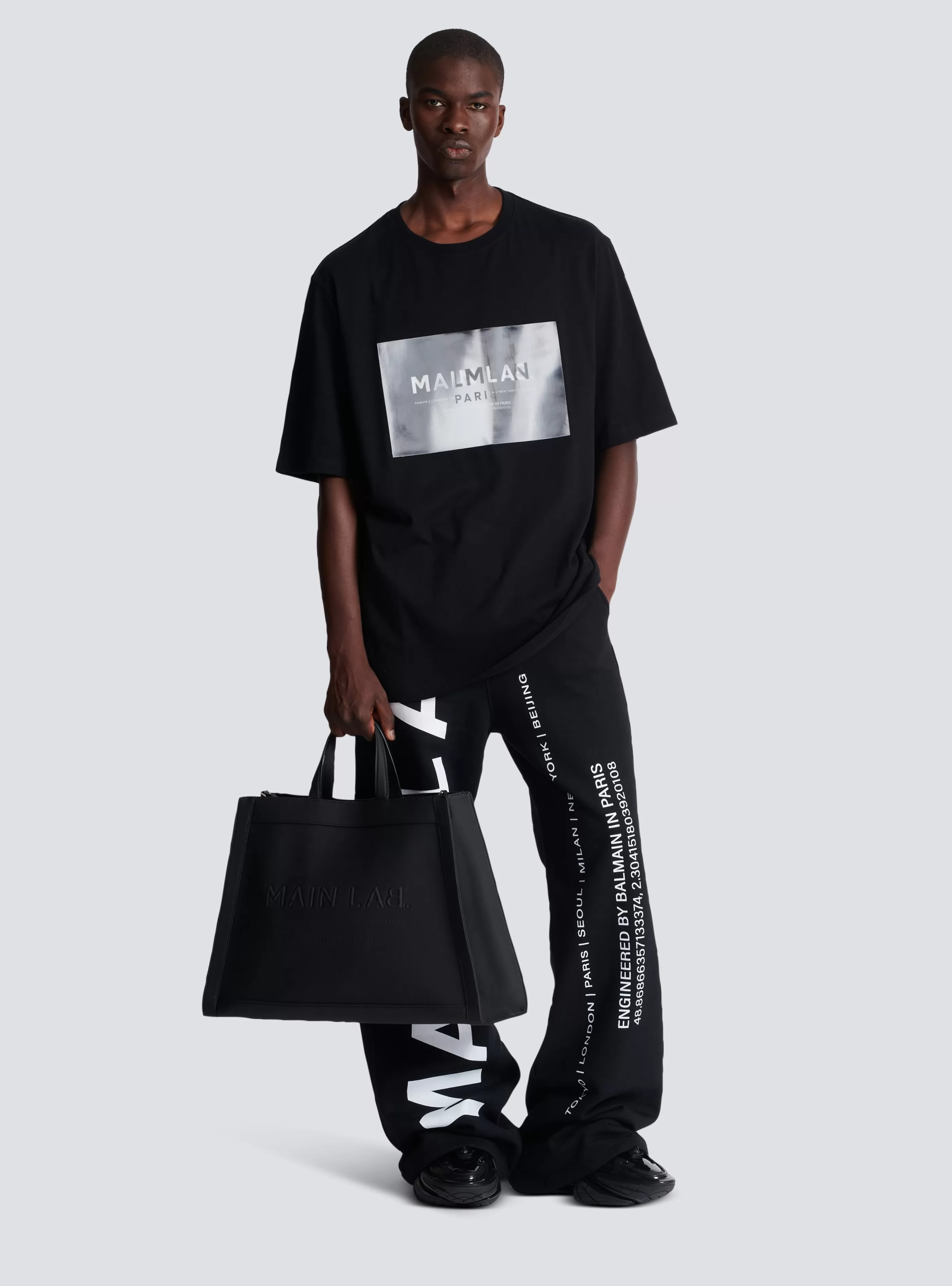 Balmain Abbigliamento Sportivo | T-Shirts-Main Lab Hologram T-shirt black