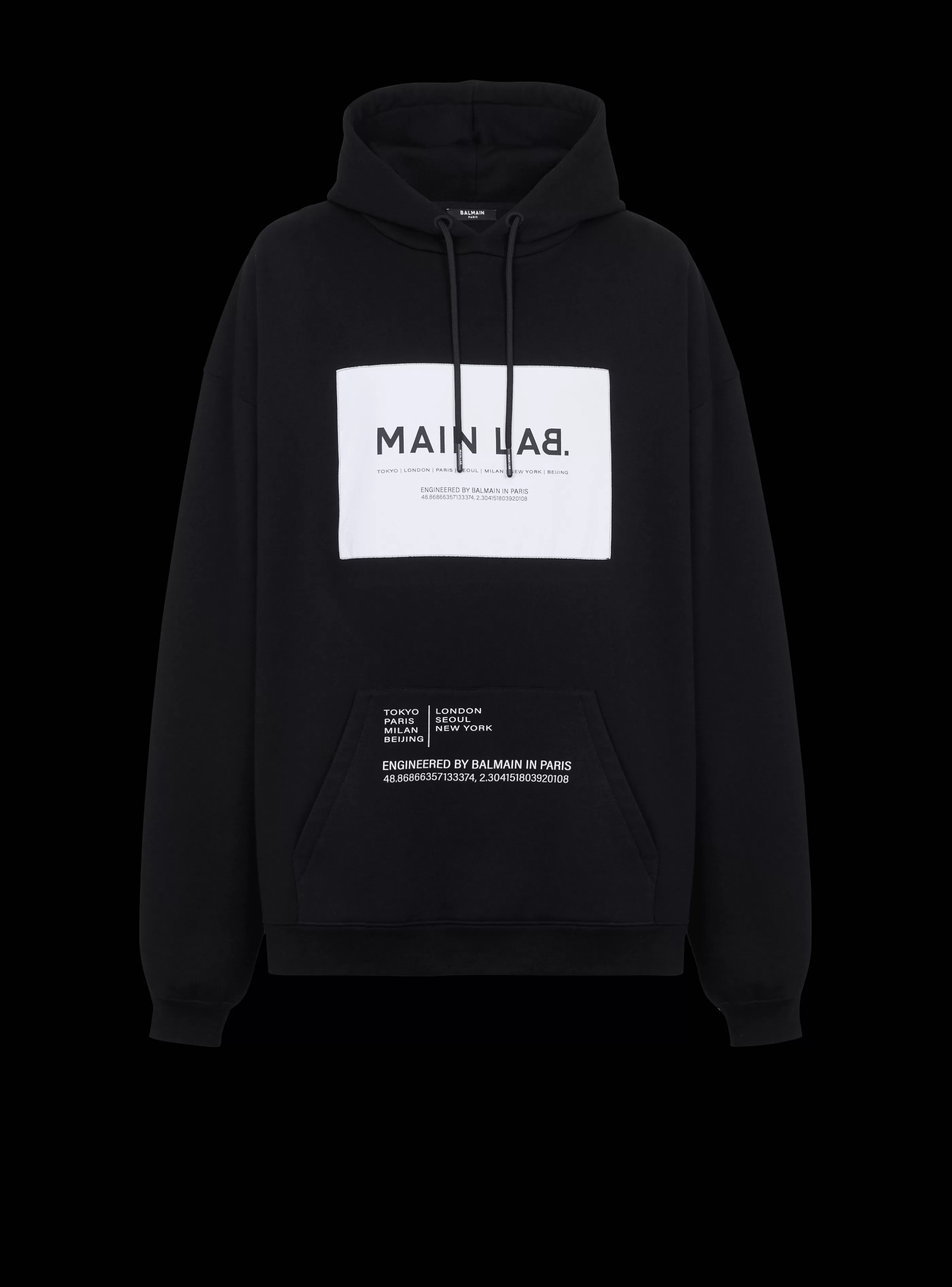 Balmain Abbigliamento Sportivo | Felpe-Main Lab Label Hoodie black