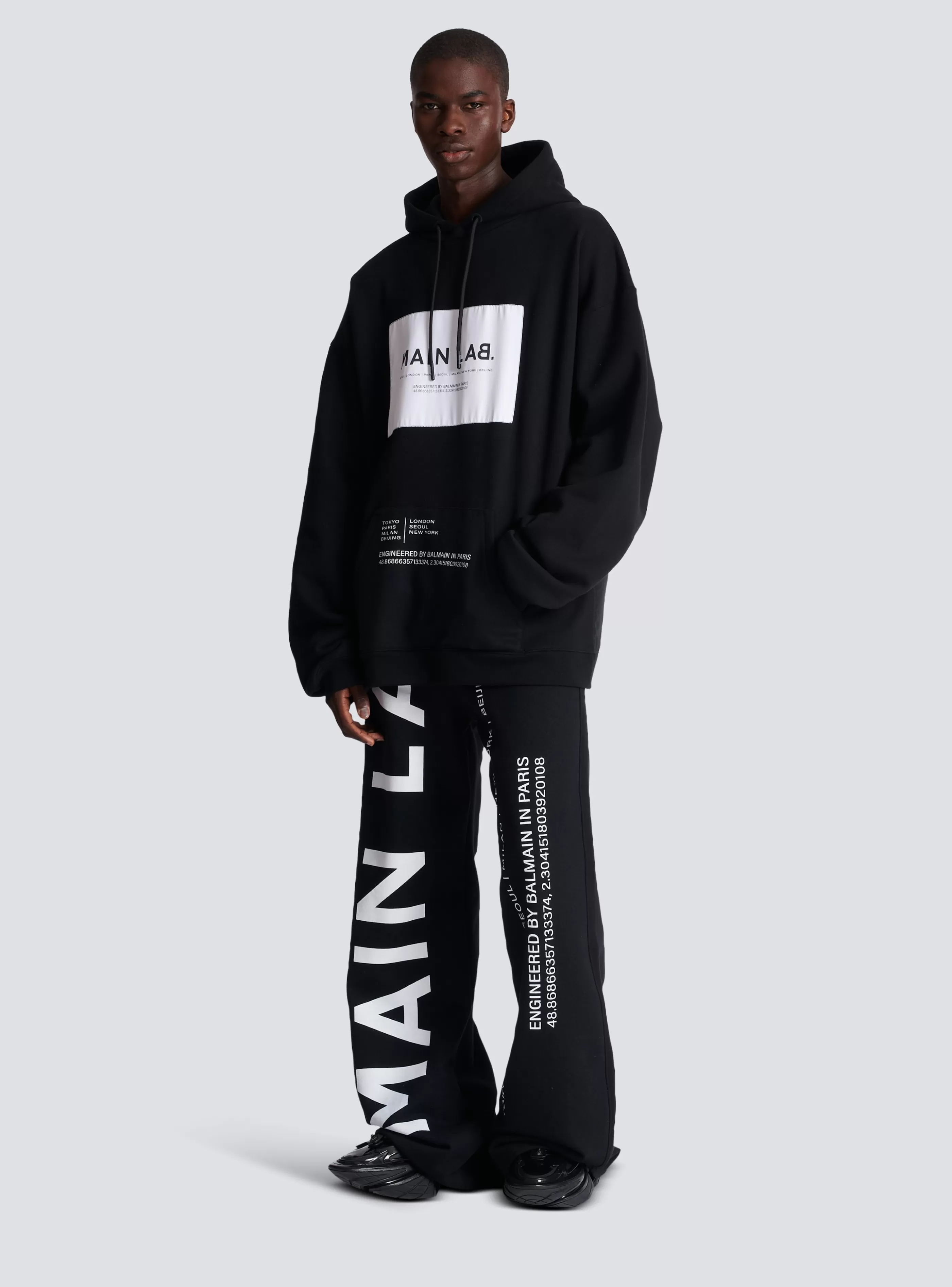 Balmain Abbigliamento Sportivo | Felpe-Main Lab Label Hoodie black