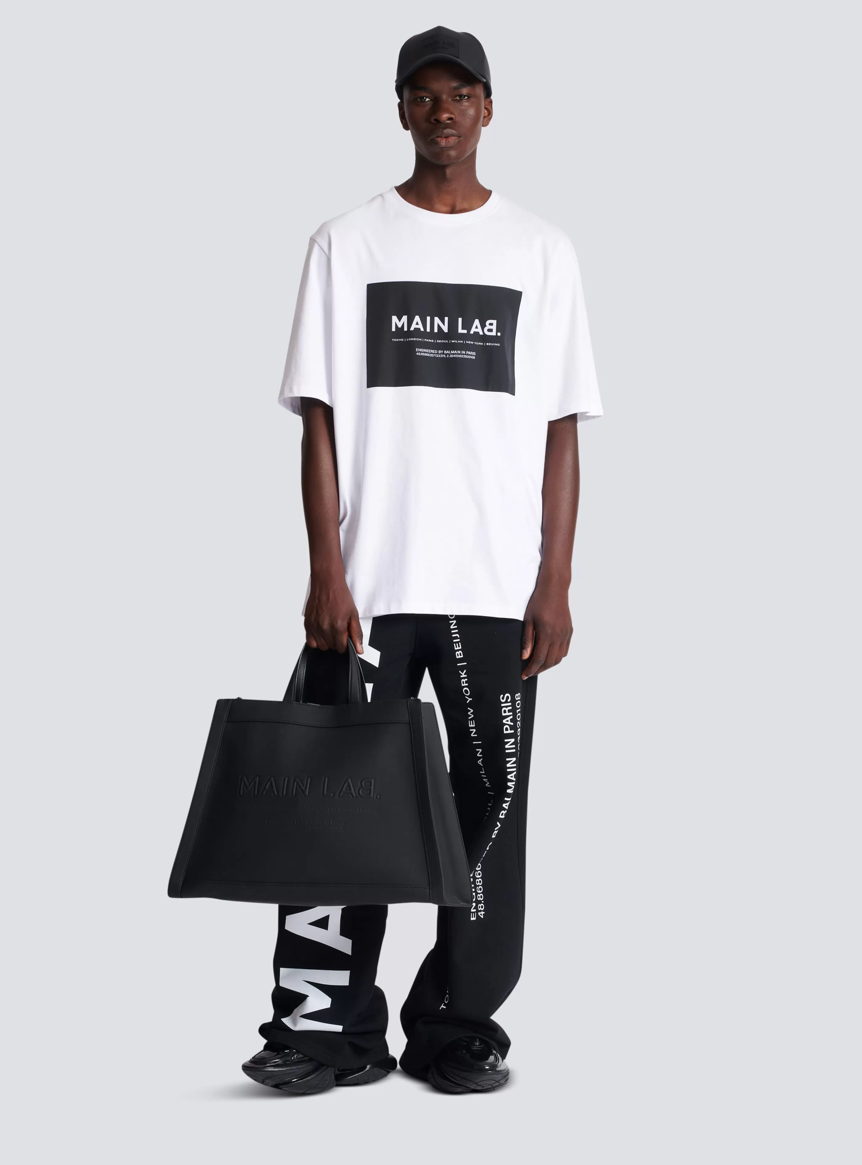 Balmain Abbigliamento Sportivo | T-Shirts-Main Lab Label T-shirt white