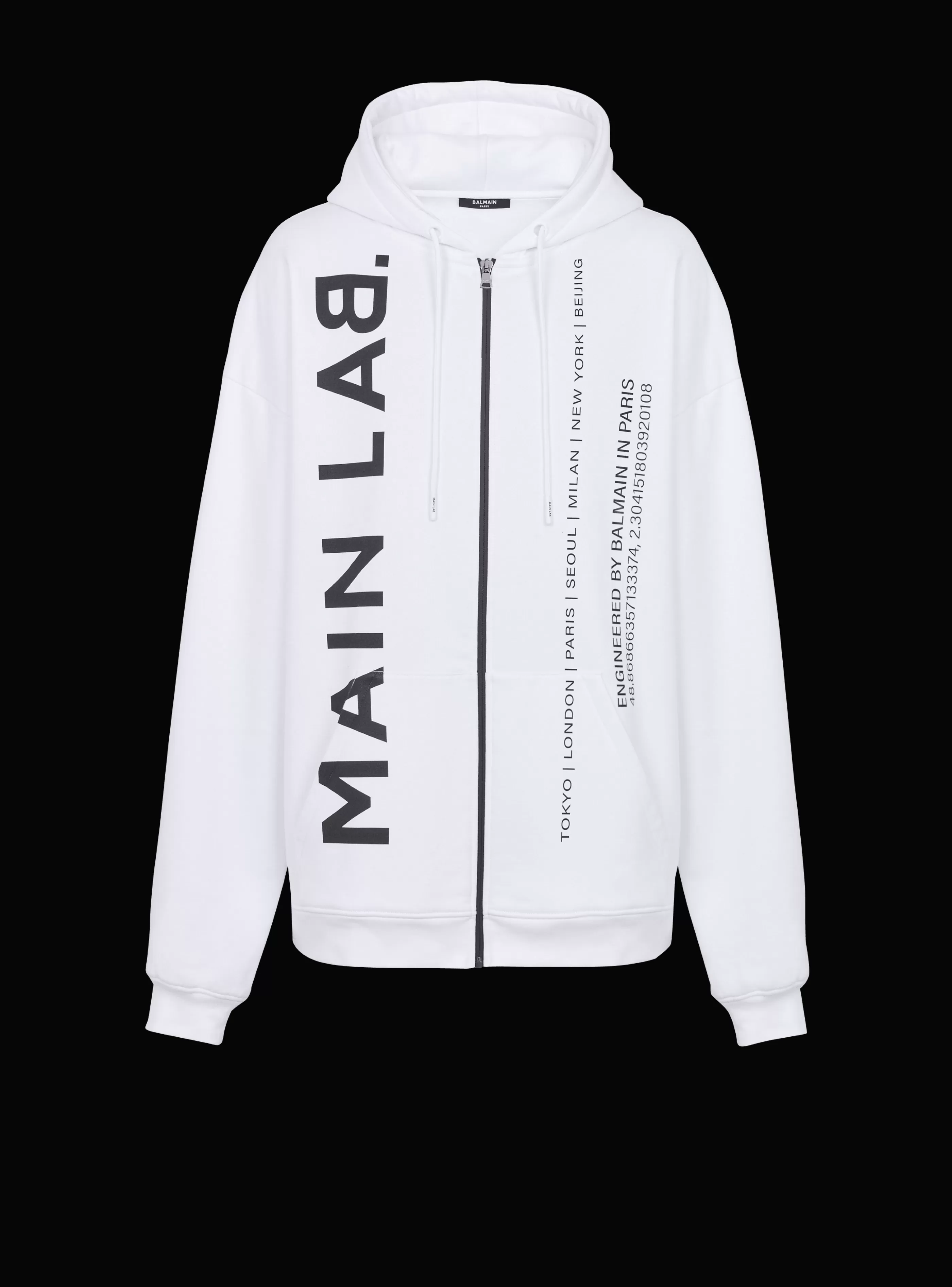 Balmain Abbigliamento Sportivo | Felpe-Main Lab Zipped Hoodie white