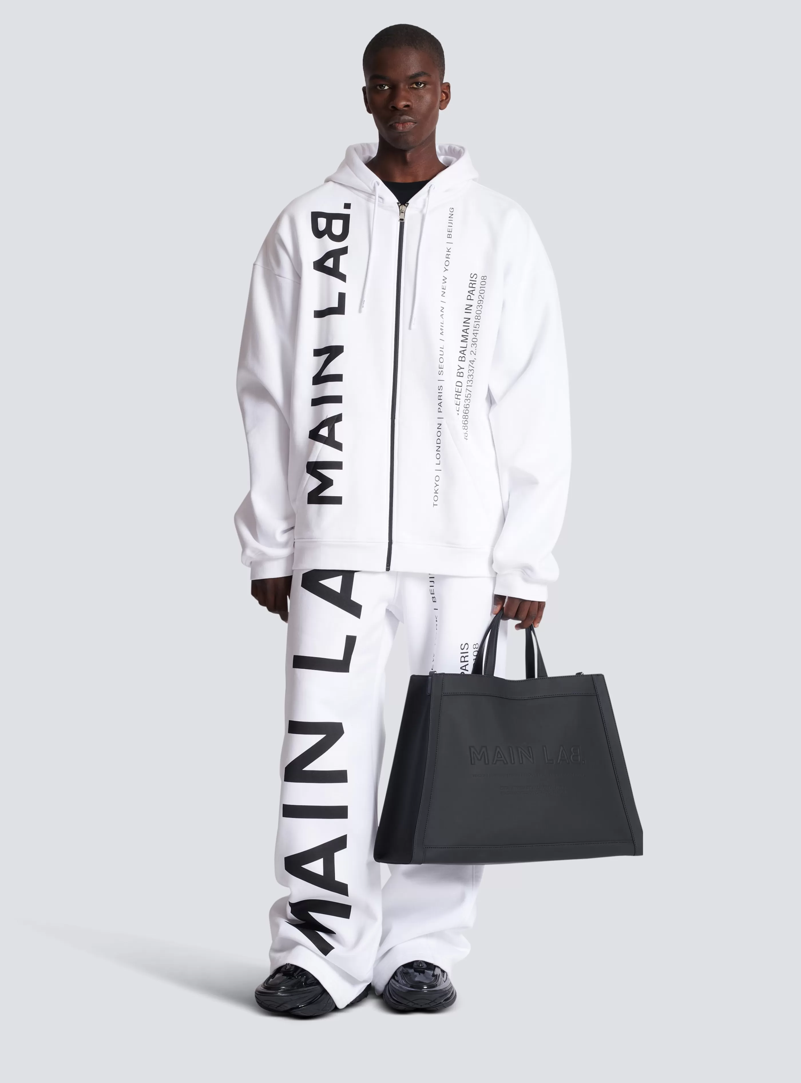 Balmain Abbigliamento Sportivo | Felpe-Main Lab Zipped Hoodie white