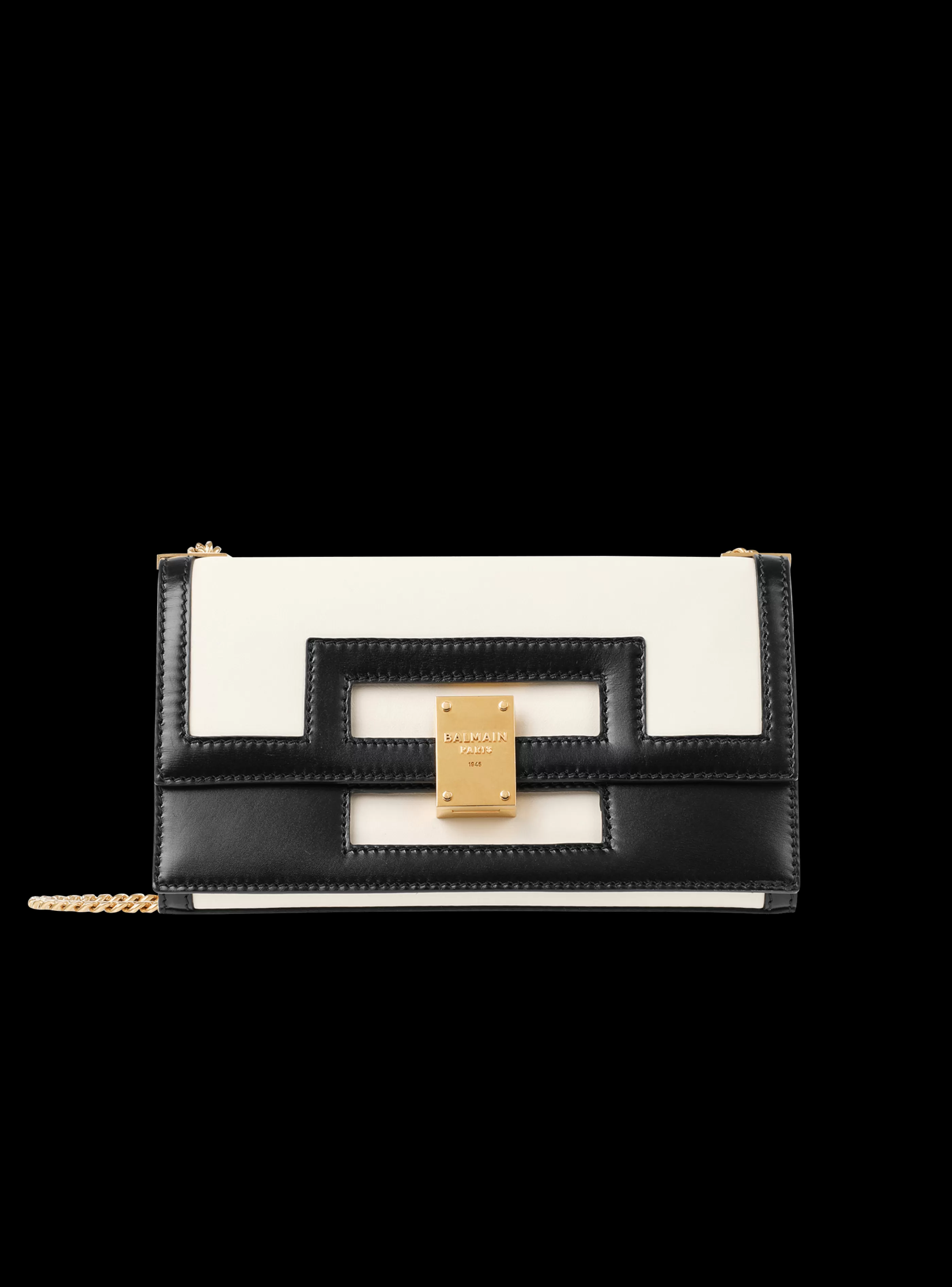 Balmain Borse A Tracolla | Borse 1945 Heritage-Medium-sized Black And Leather 1945 Heritage Bag white