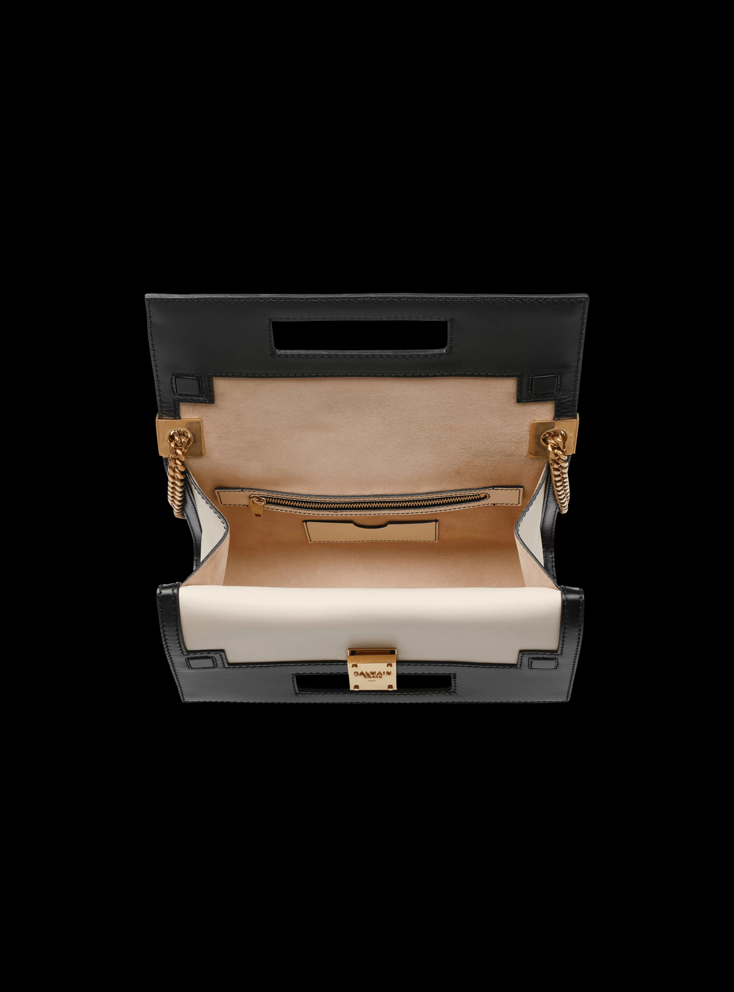 Balmain Borse A Tracolla | Borse 1945 Heritage-Medium-sized Black And Leather 1945 Heritage Bag white