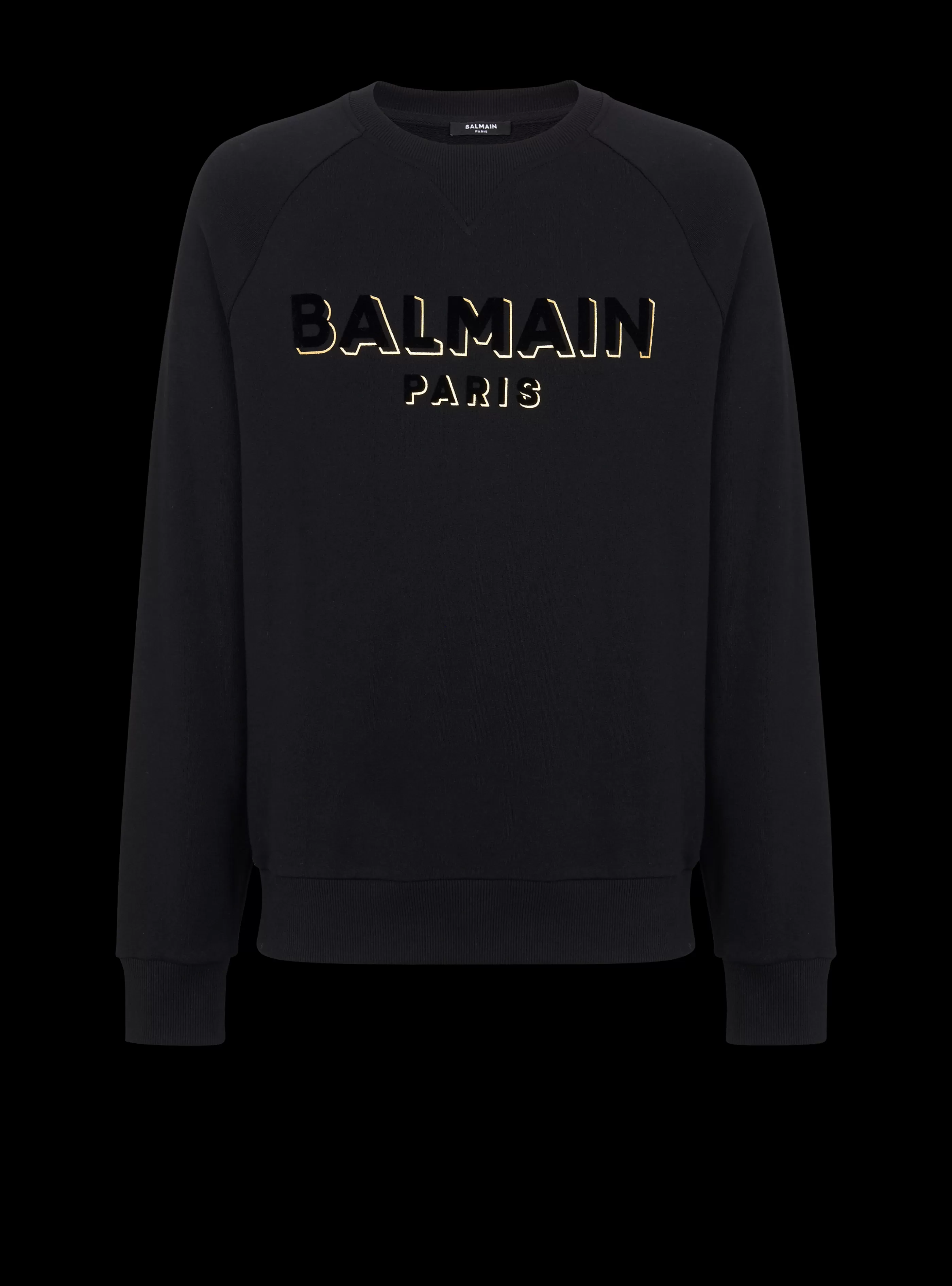 Balmain Abbigliamento Sportivo | Felpe-Metallic Flocked Sweatshirt black