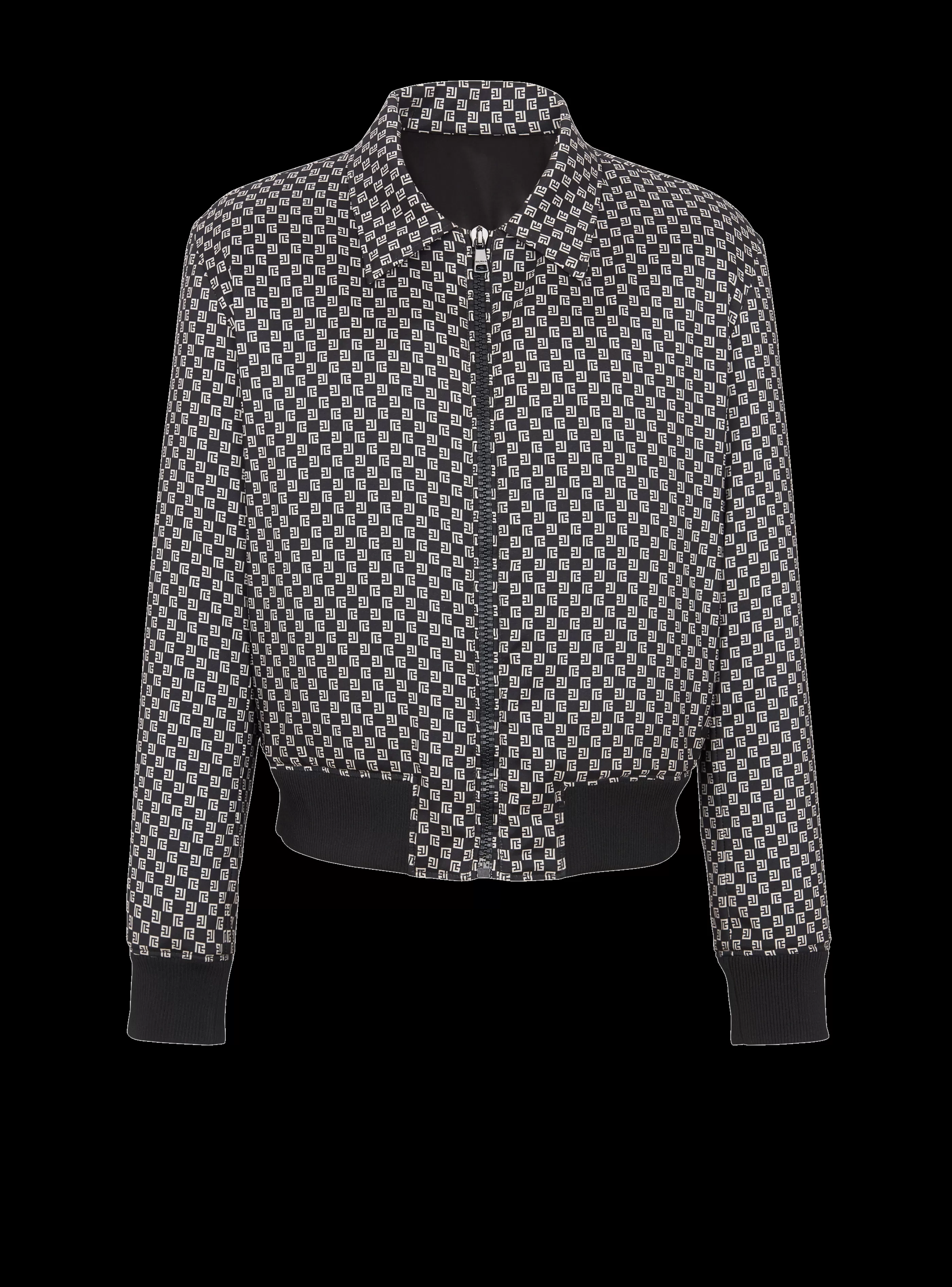 Balmain Capispalla-Mini Monogram Bomber Jacket black