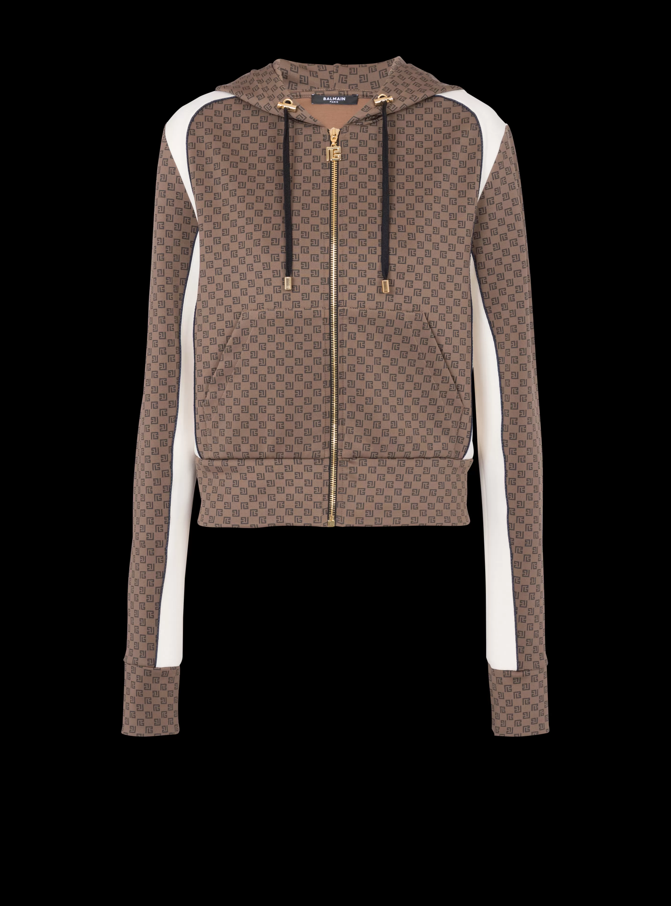 Balmain Felpe-Mini Monogram Hoodie brown