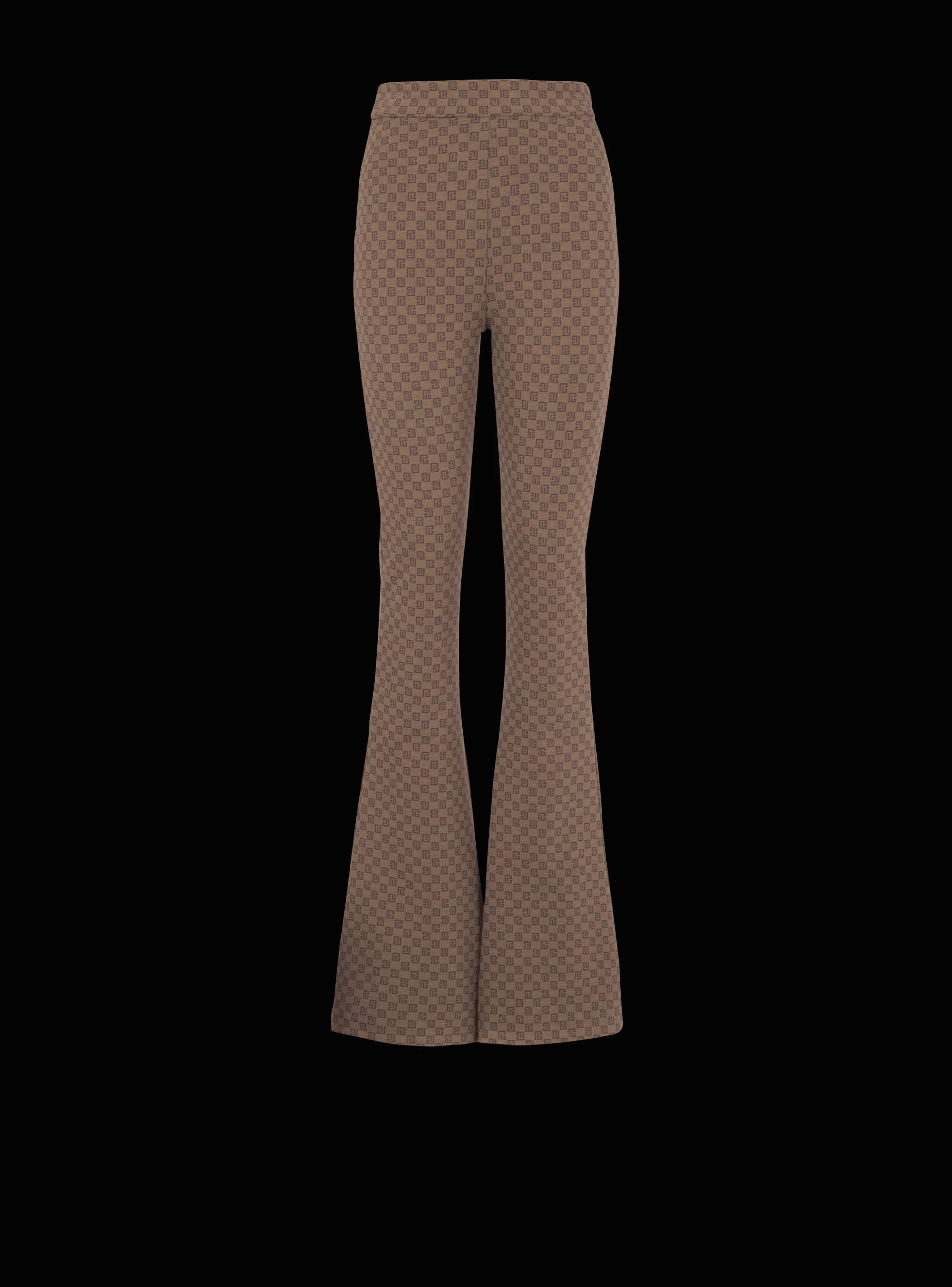 Balmain Pantaloni E Pantaloncini-Mini Monogram Knit Trousers brown