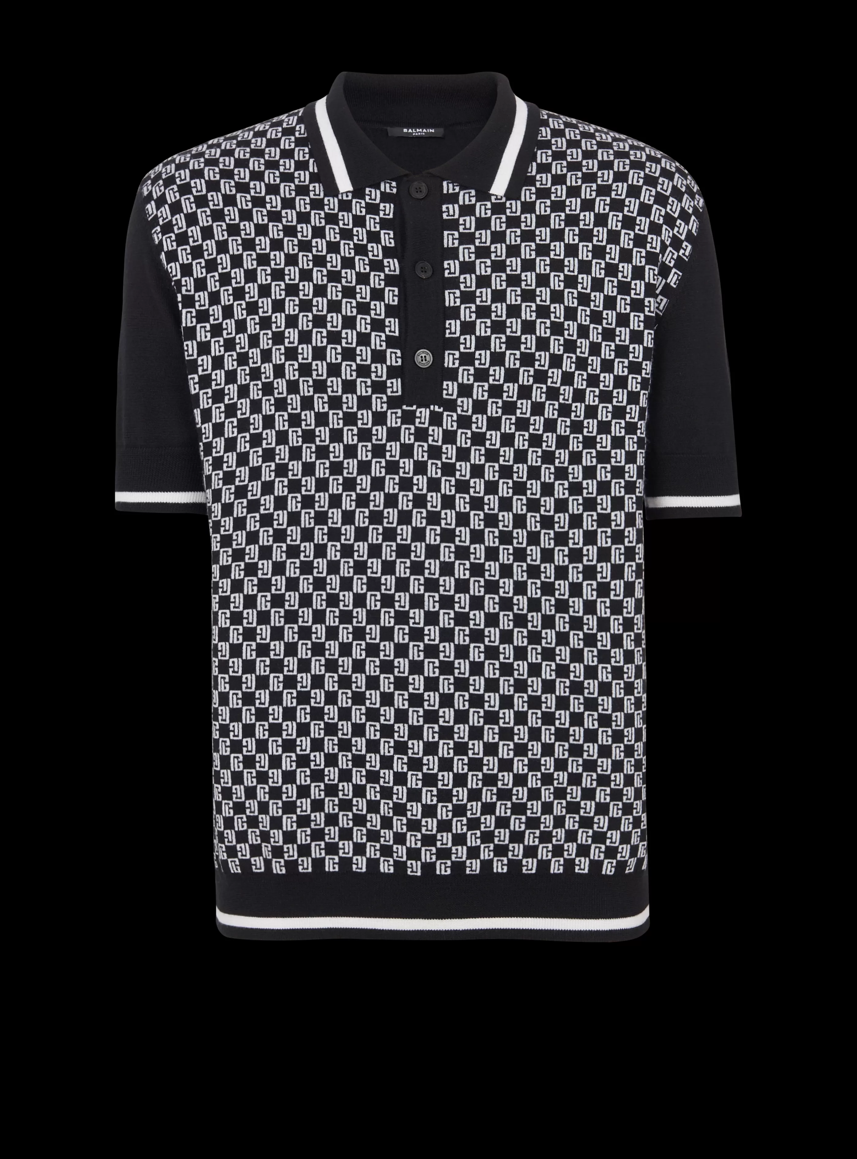Balmain Camicie E Polo-Mini Monogram Polo Shirt black