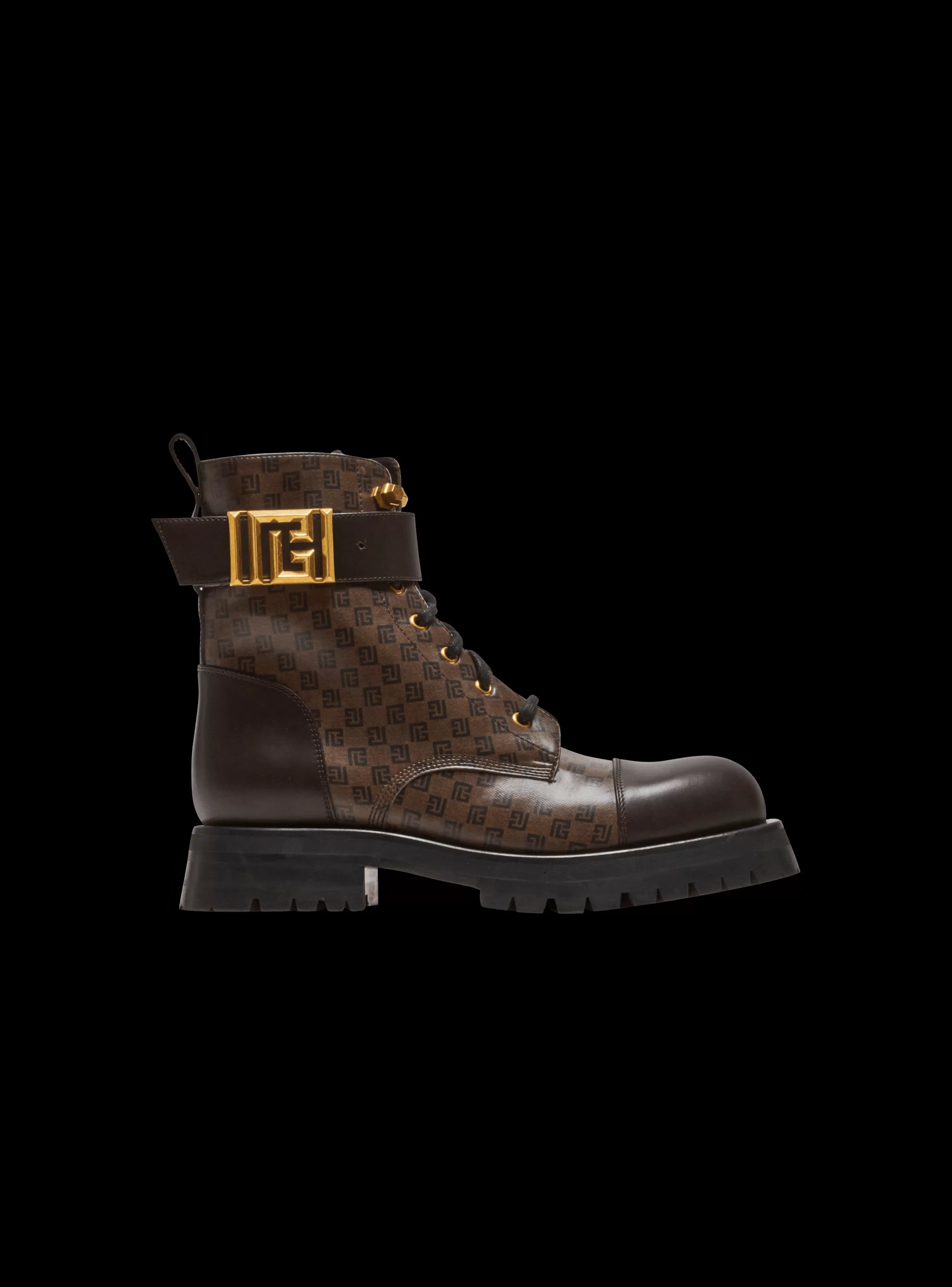 Balmain Stivali-Mini Monogram Romy Army Boots brown