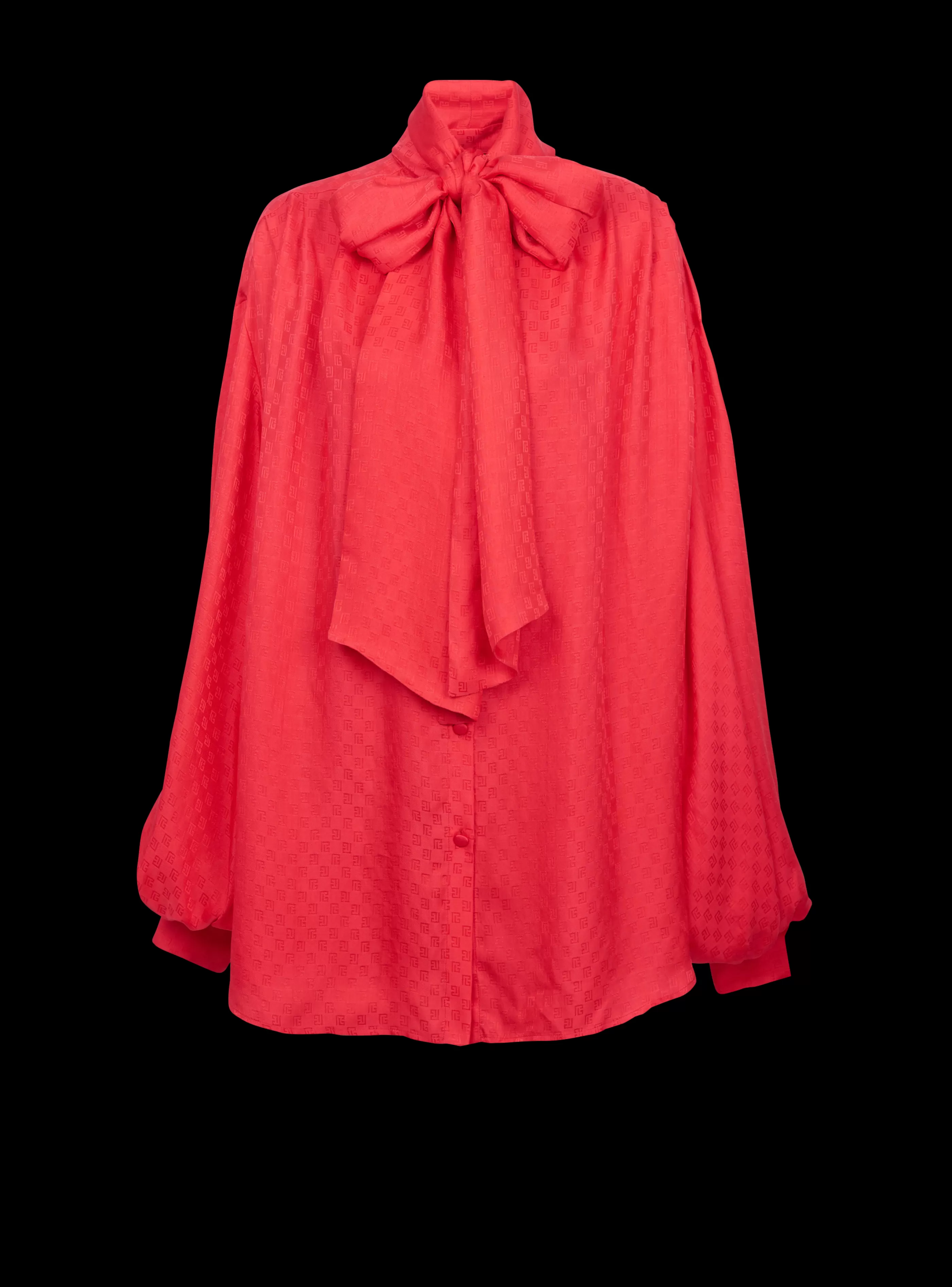 Balmain Top E Camicie-Mini Monogram Silk Shirt pink