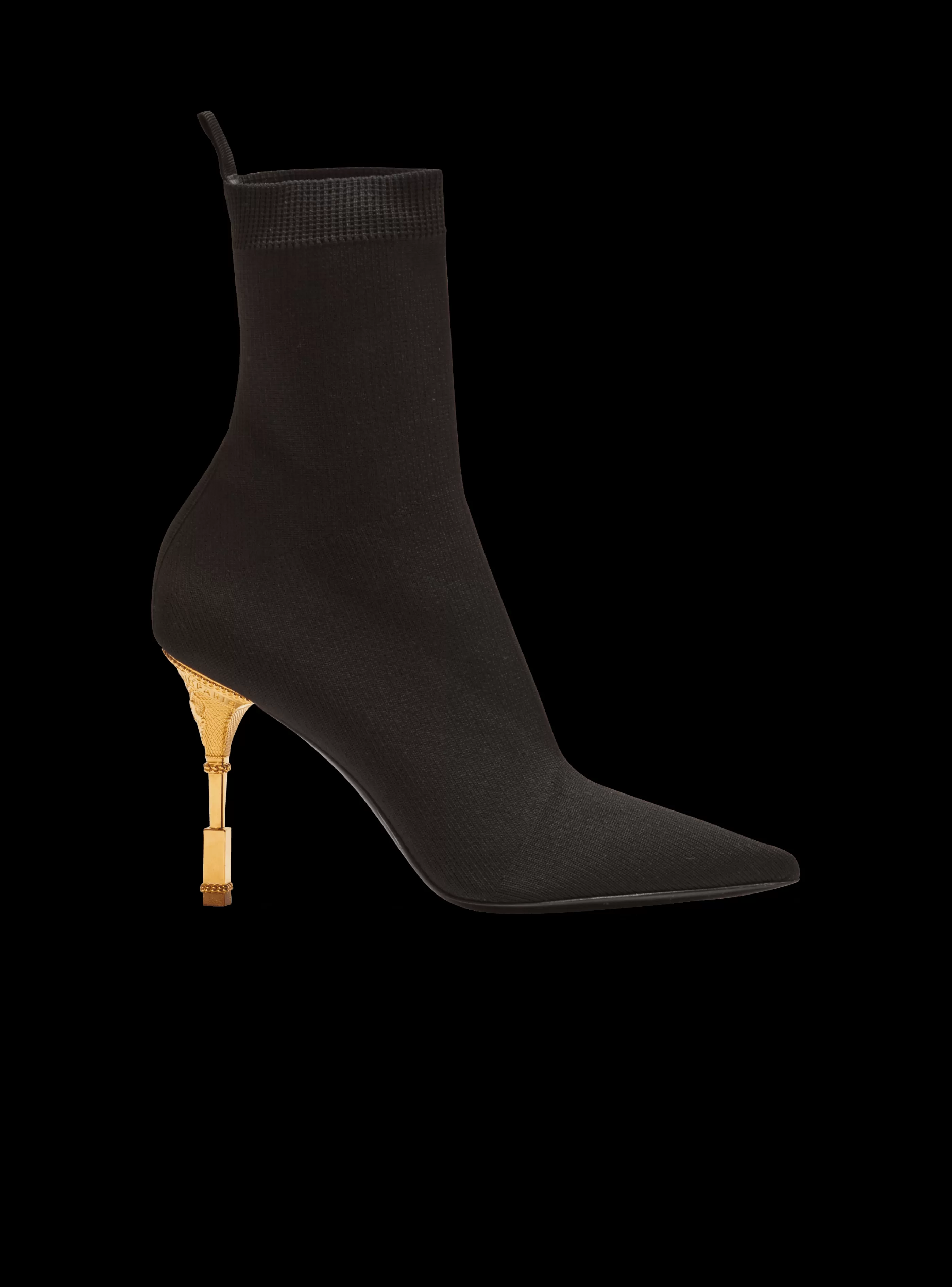 Balmain Stivali-Moneta Knit Ankle Boots black