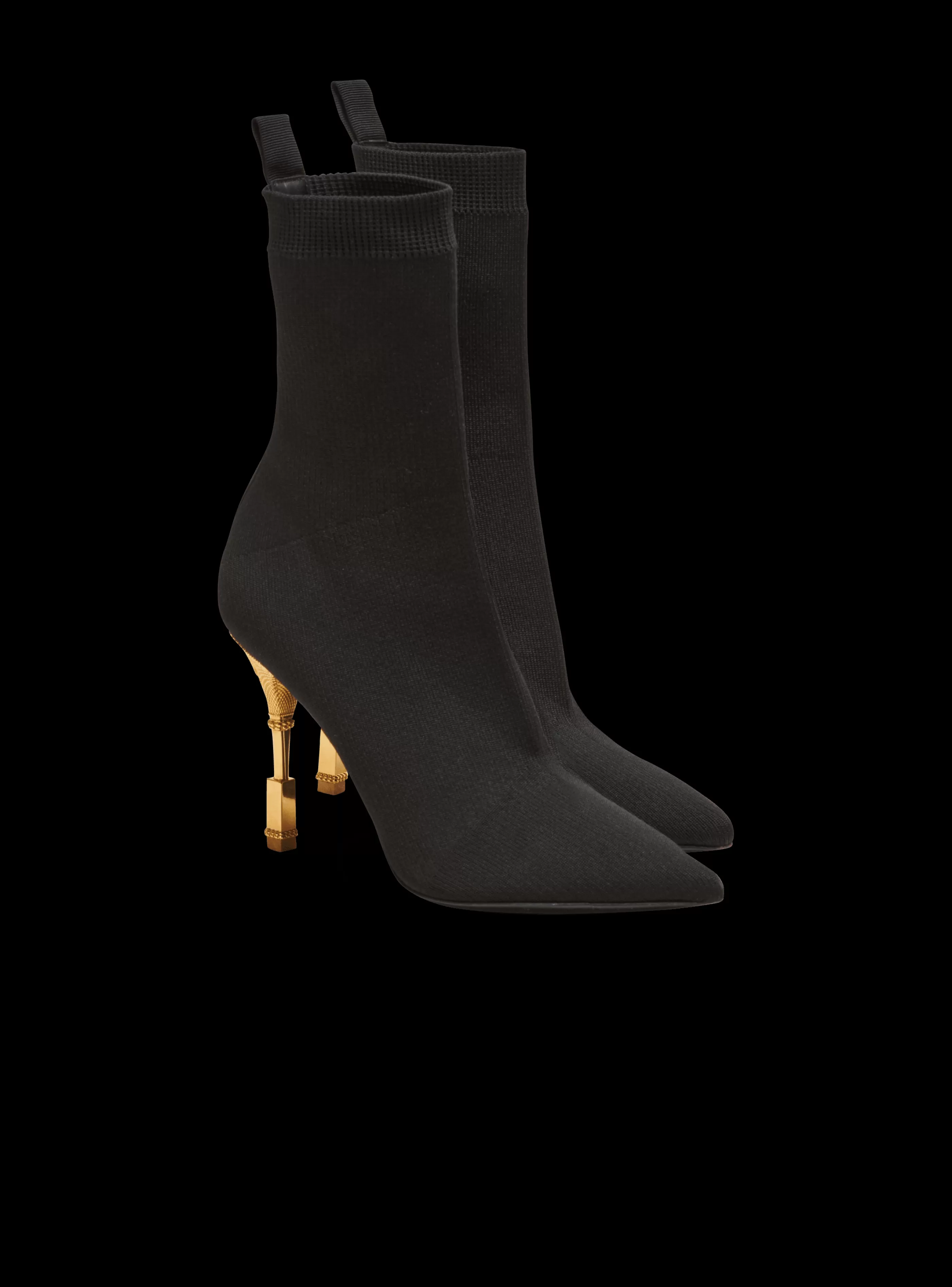 Balmain Stivali-Moneta Knit Ankle Boots black