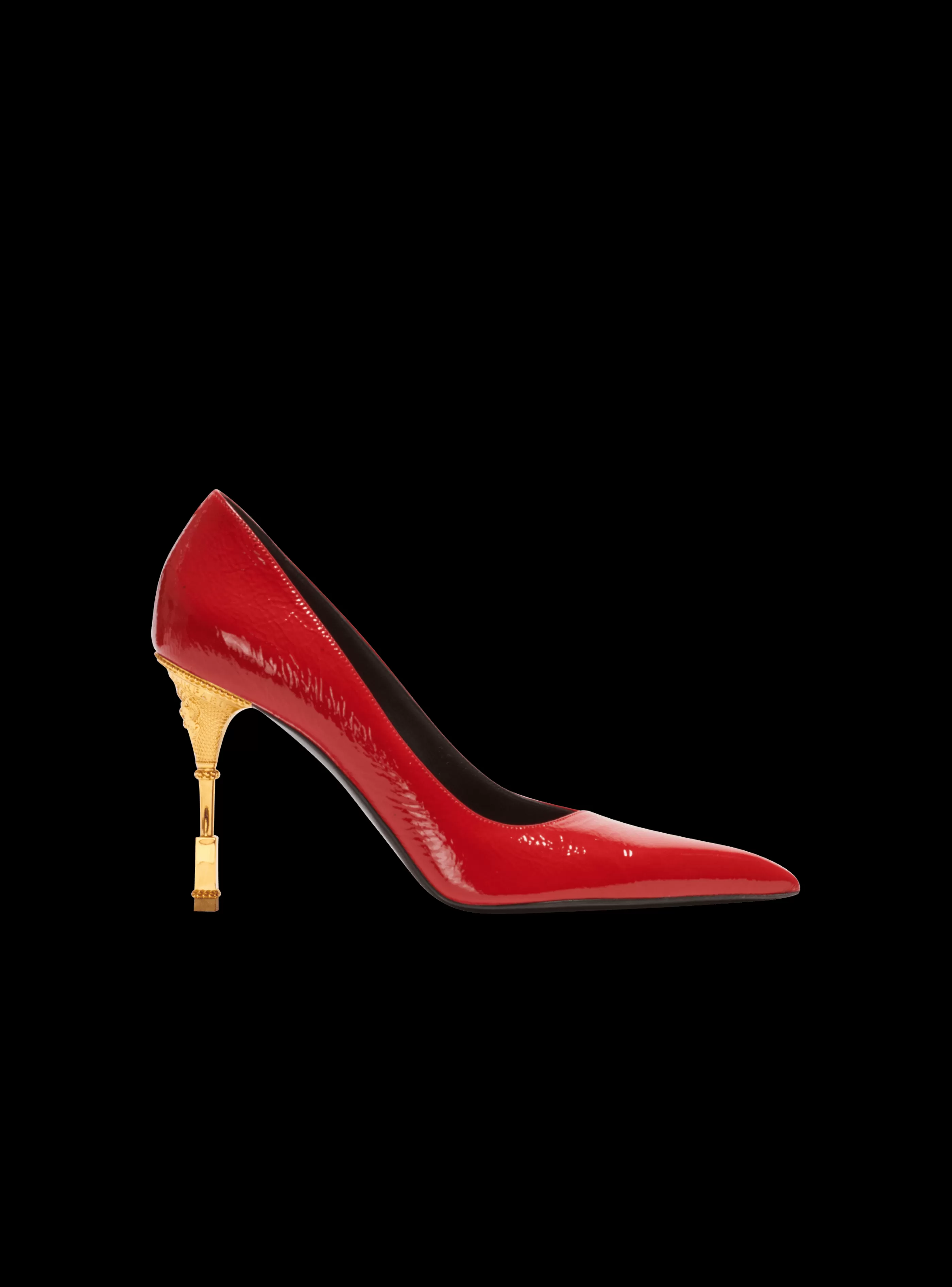 Balmain Scarpe Col Tacco Alto-Moneta Patent Leather Courts red