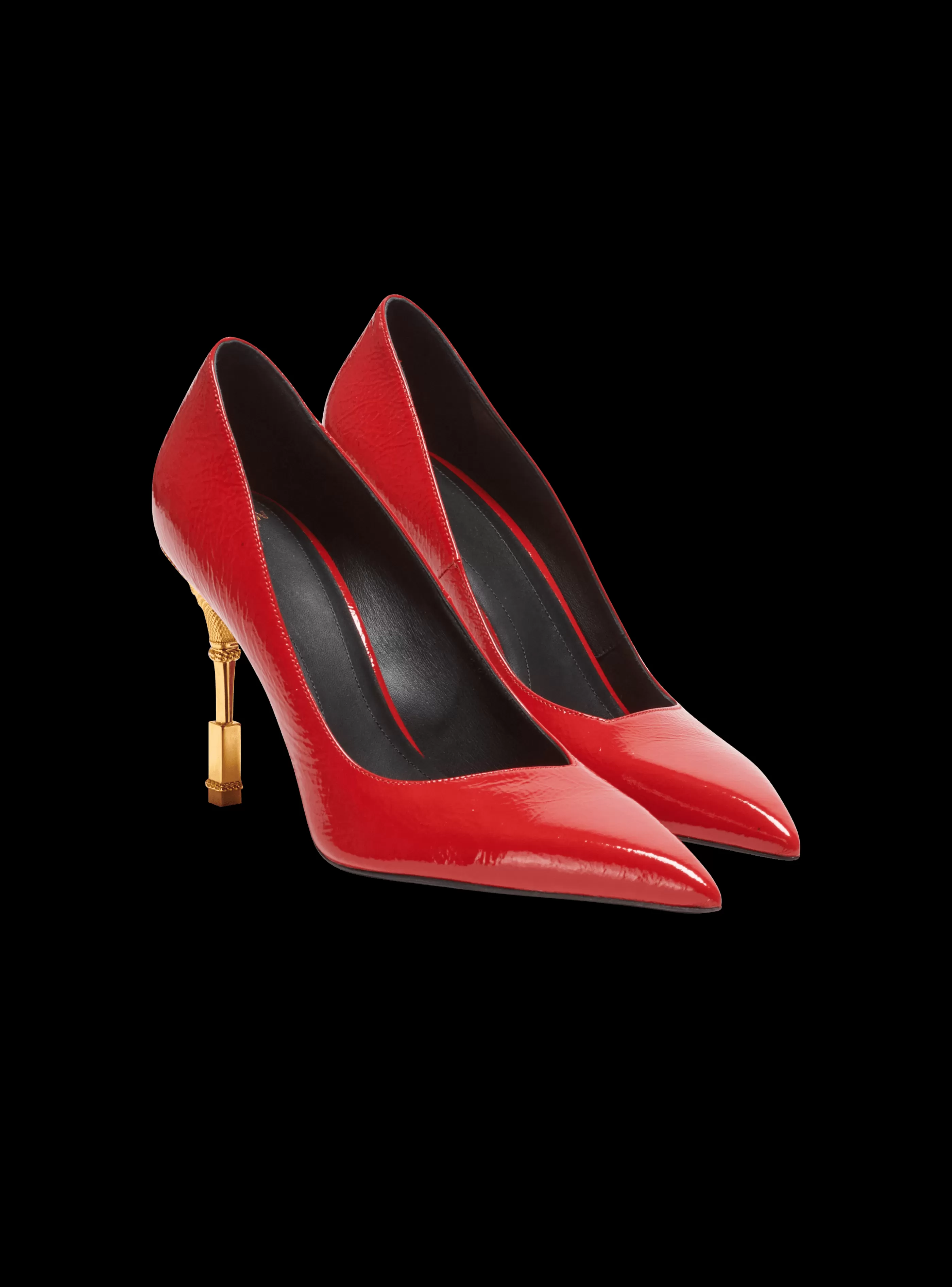 Balmain Scarpe Col Tacco Alto-Moneta Patent Leather Courts red