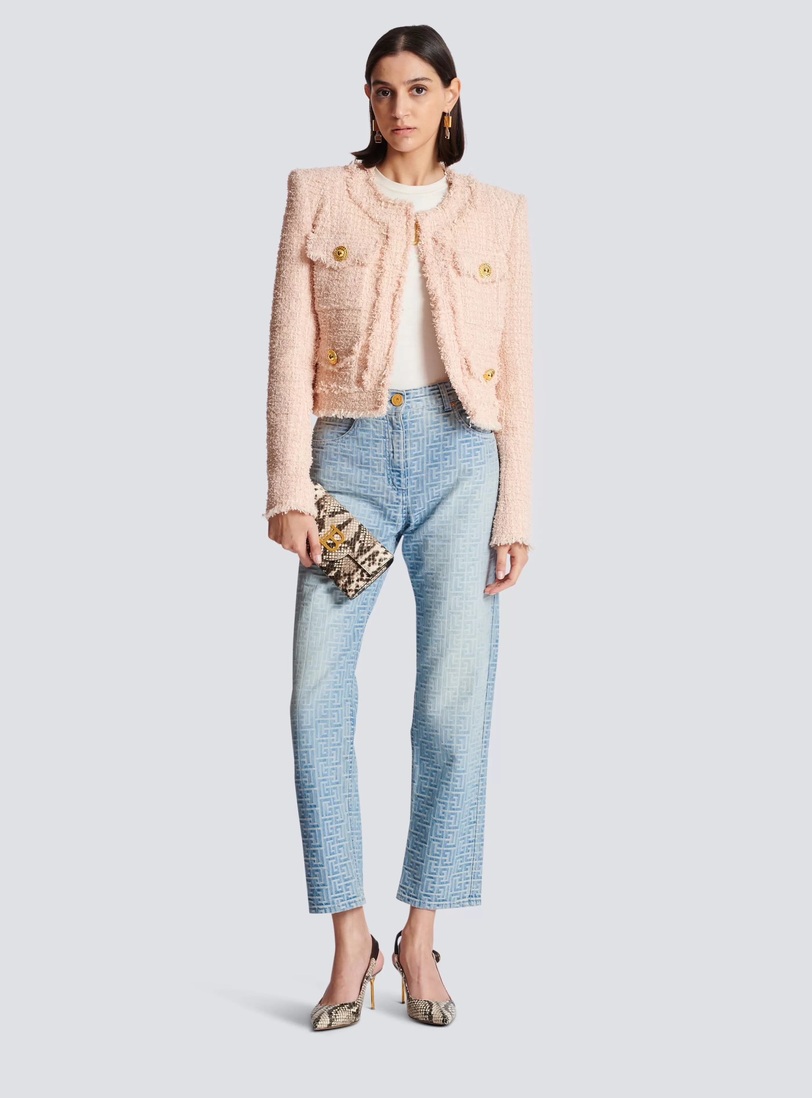 Balmain Denim-Monogram Classic Jeans blue