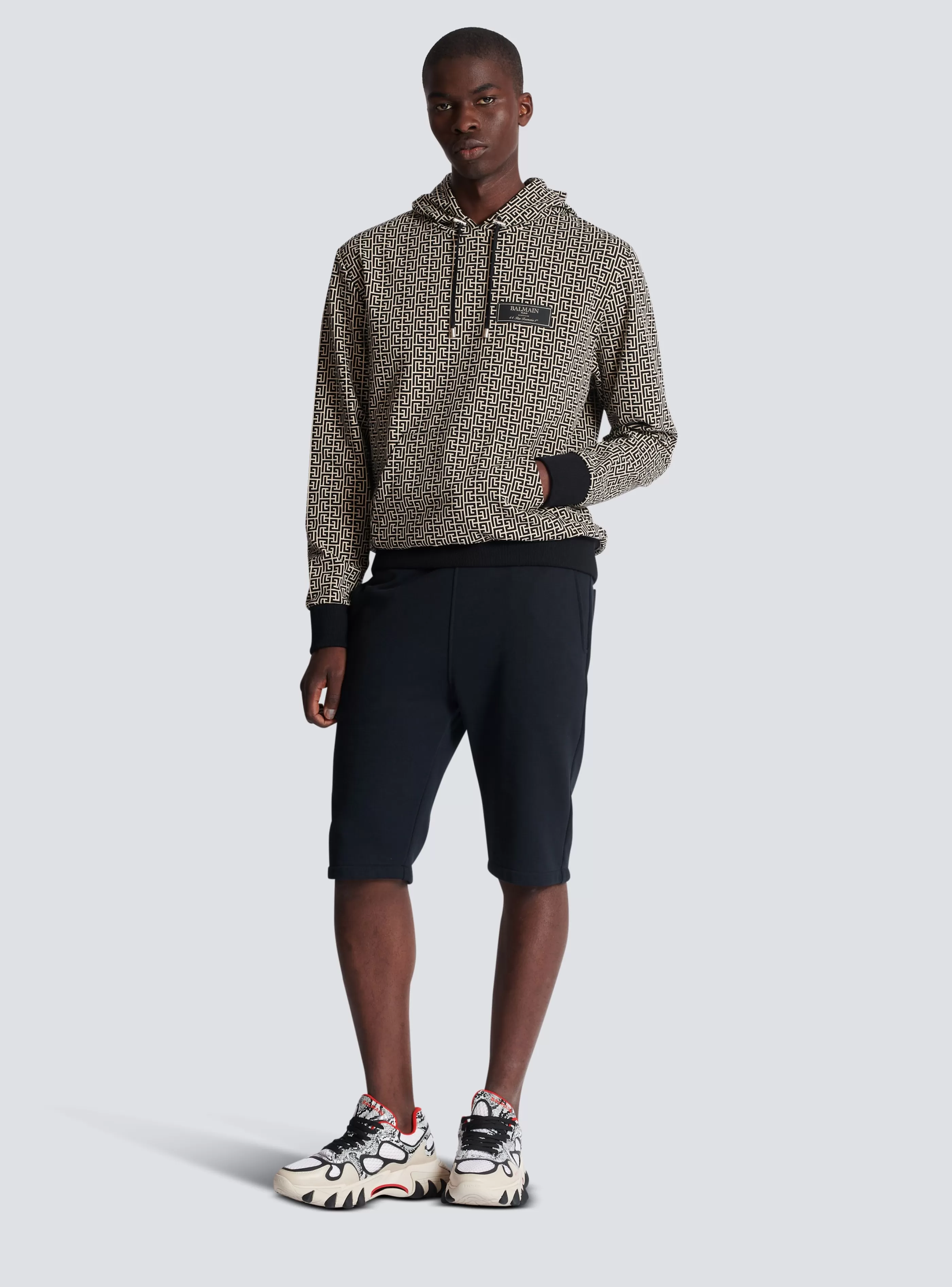 Balmain Abbigliamento Sportivo | Felpe-Monogram Hoodie black