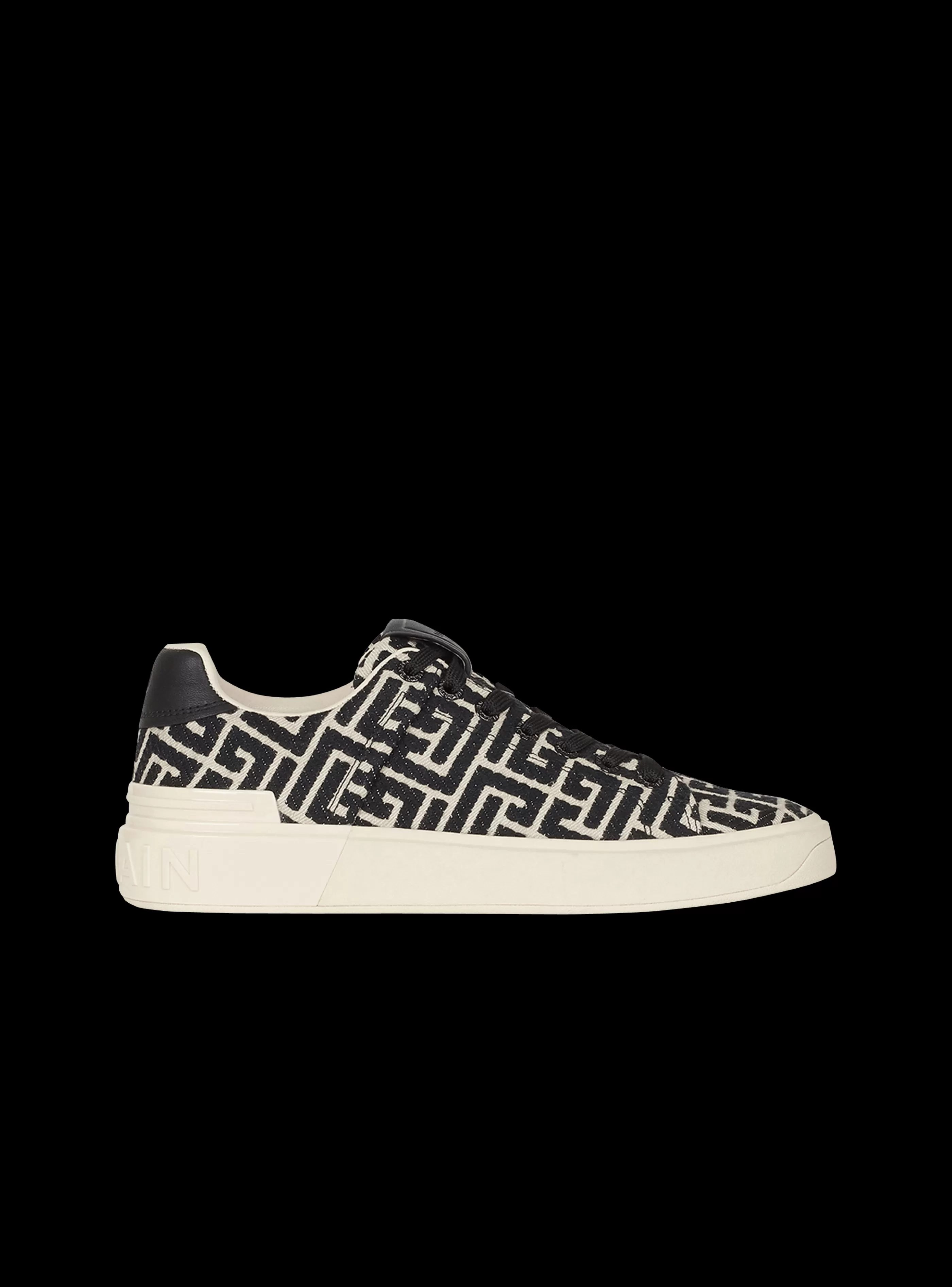 Balmain B-Court-Monogram Jacquard B-Court Sneakers white