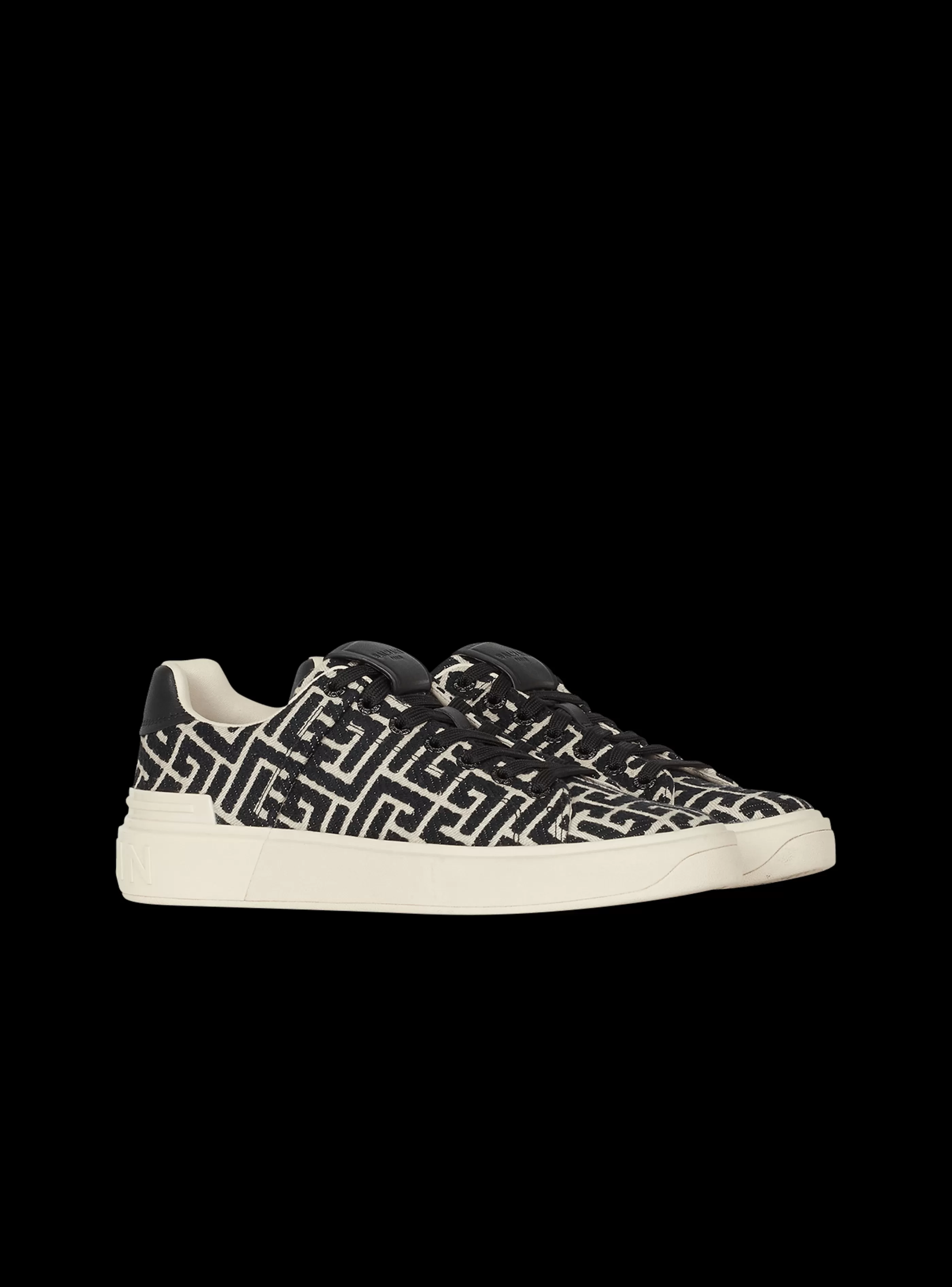 Balmain B-Court-Monogram Jacquard B-Court Sneakers white