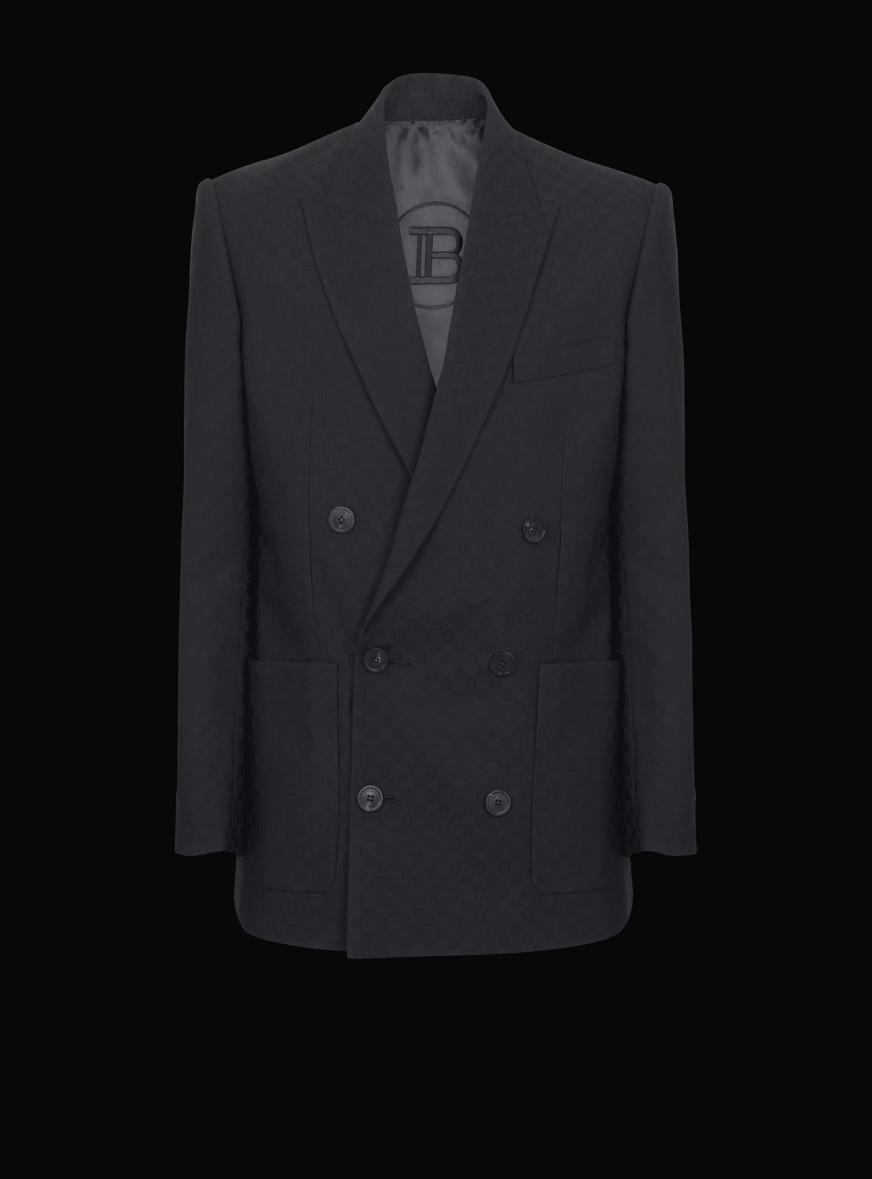 Balmain Giacche E Blazers-Monogram Jacquard Blazer black