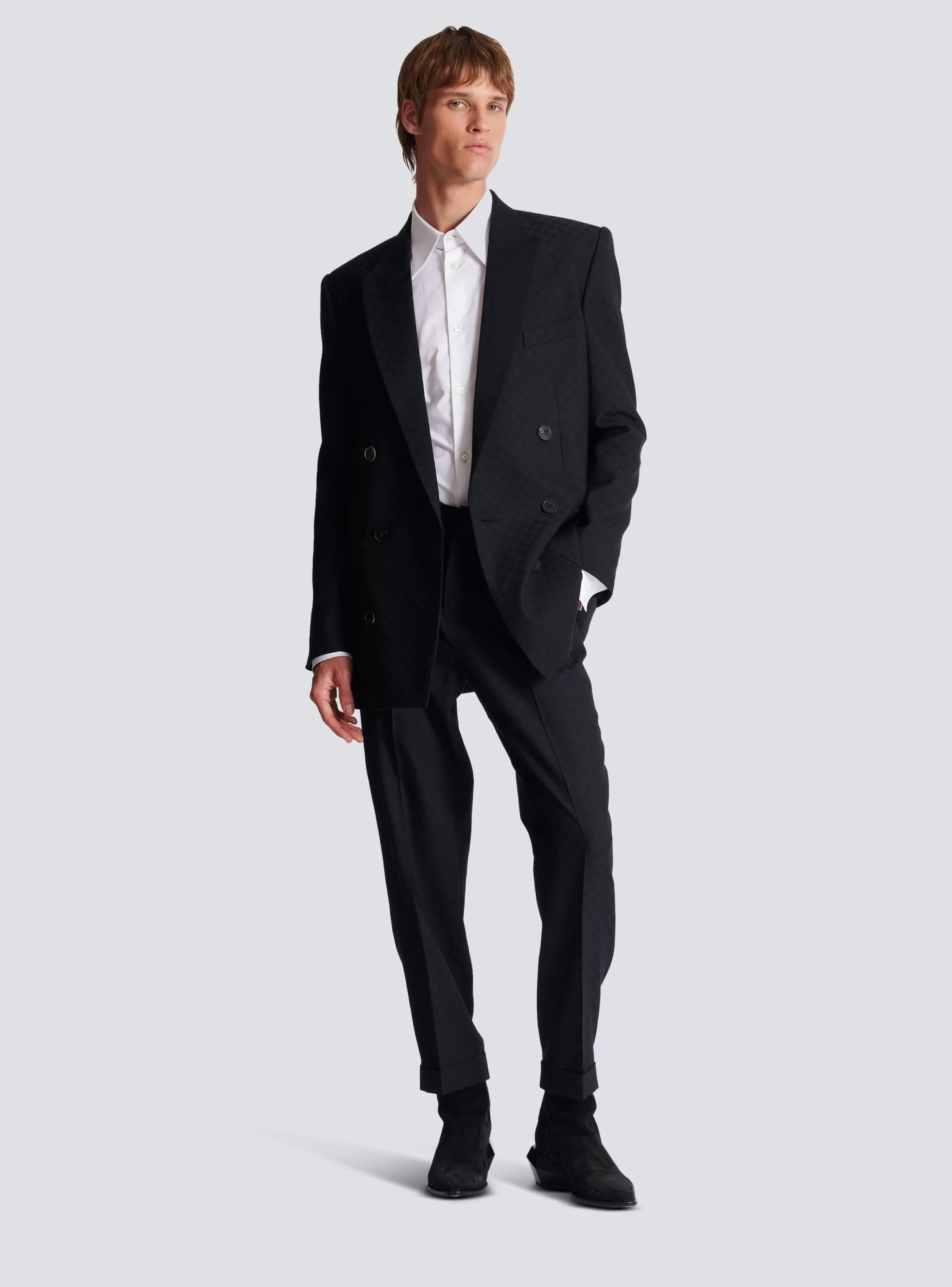 Balmain Giacche E Blazers-Monogram Jacquard Blazer black