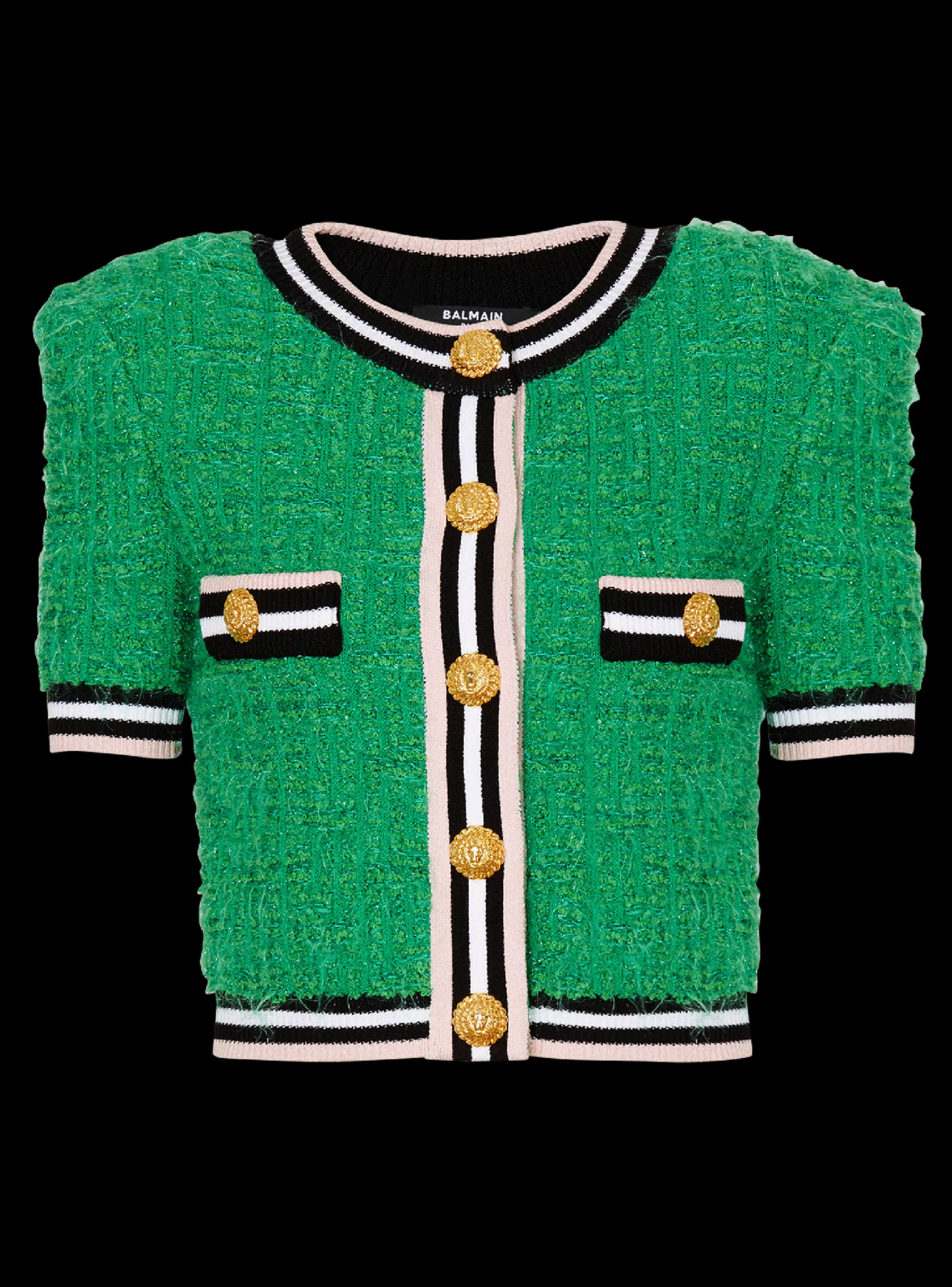 Balmain Maglieria | Top E Camicie-Monogram Knit Cardigan green