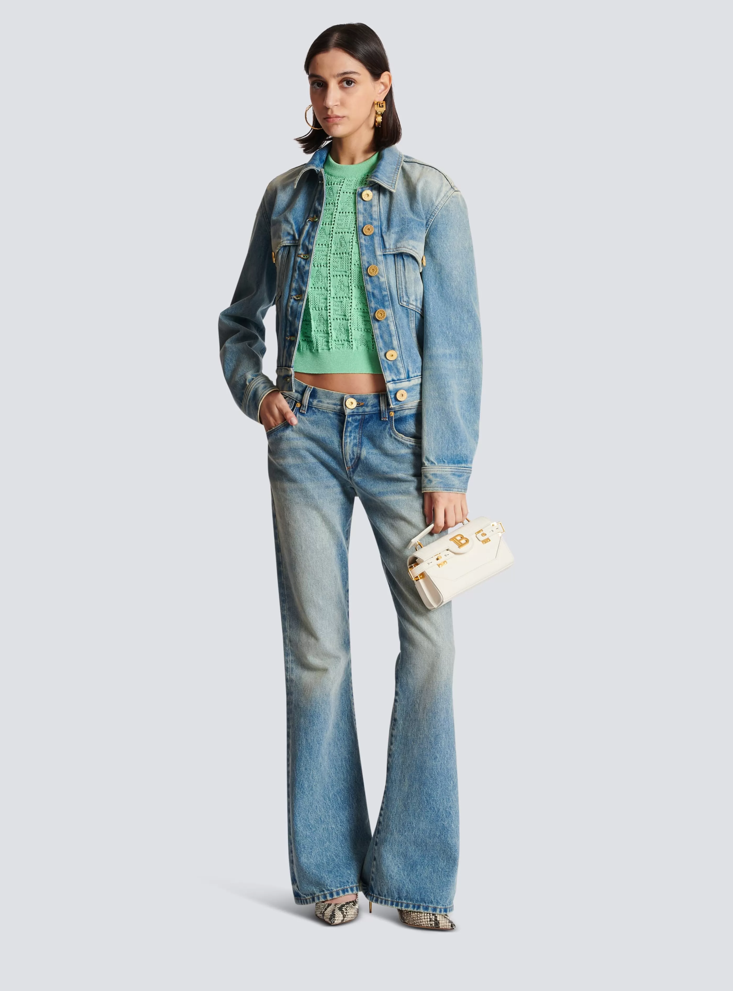 Balmain Maglieria | Top E Camicie-Monogram Knit Jumper green