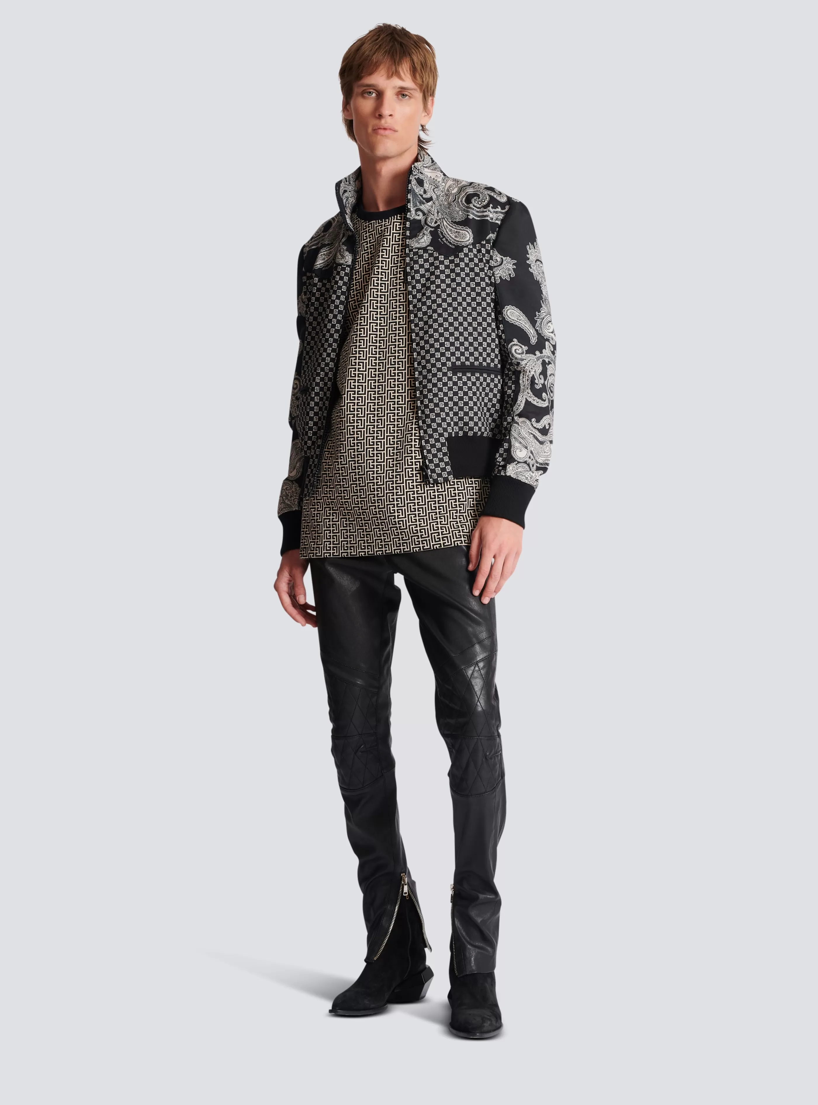 Balmain Abbigliamento Sportivo | T-Shirts-Monogram T-shirt black