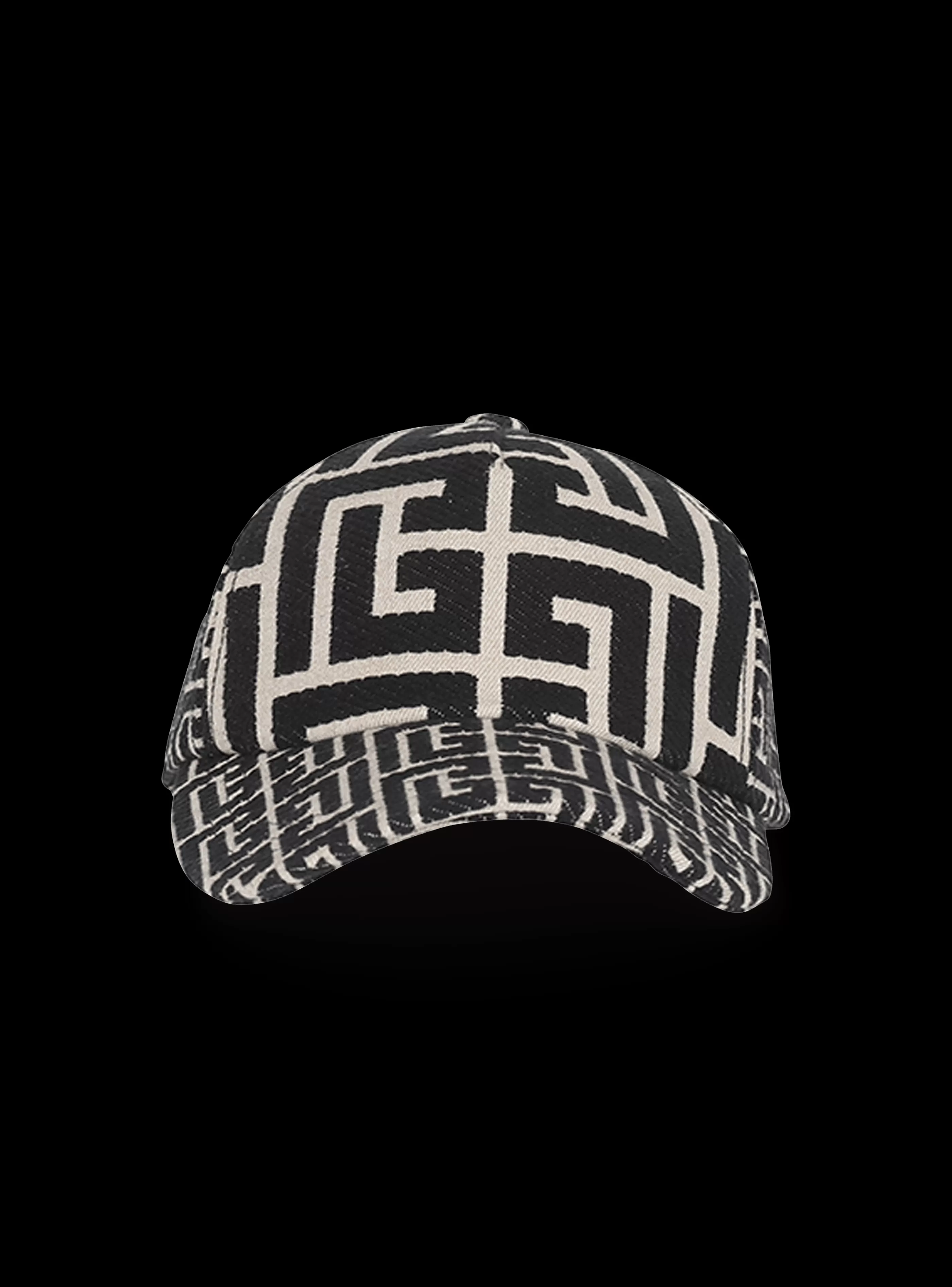 Balmain Cappelli-Monogrammed Jacquard Cap black