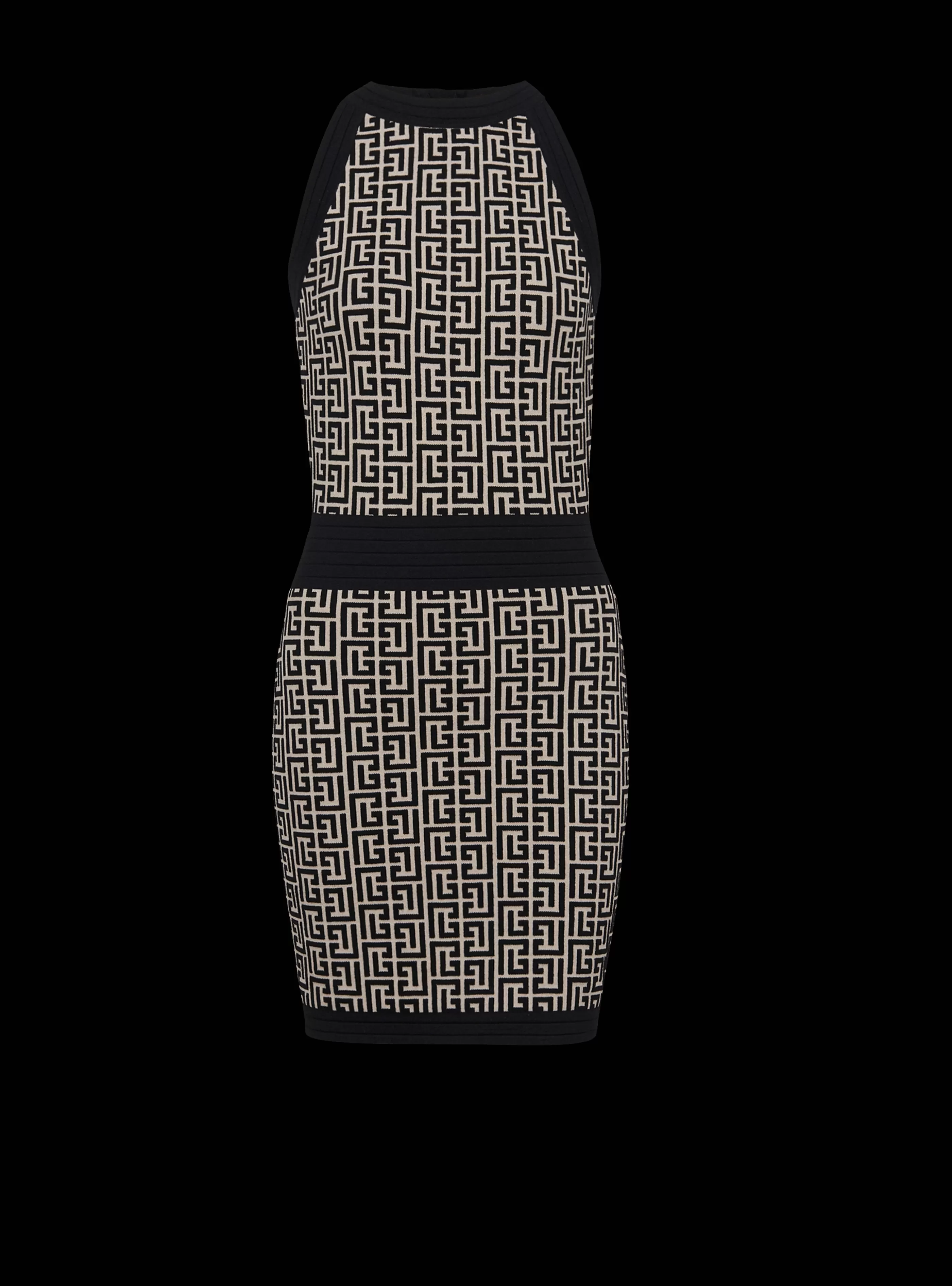 Balmain Maglieria | Abiti-Monogrammed Knit Dress black