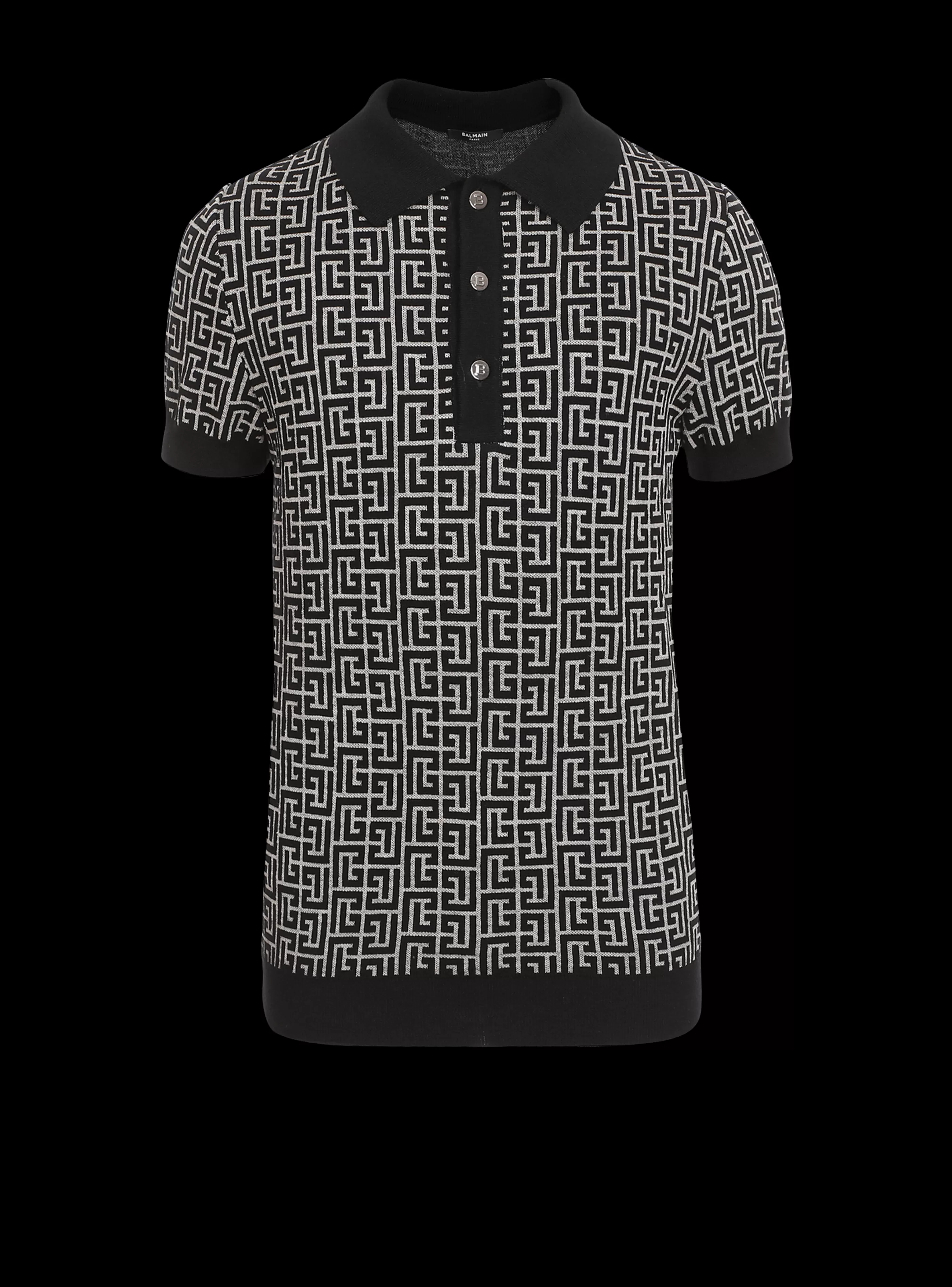 Balmain Camicie E Polo-Monogrammed Polo Shirt black